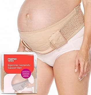 Mamaway Pregnancy Belly Support Band, Ergonomic Maternity Belt, Adjustable Prenatal Cradle Band, Skin-friendly & Breathable Belly Sling, Back Supoort & Waist/Abdomen/Pelvic Support