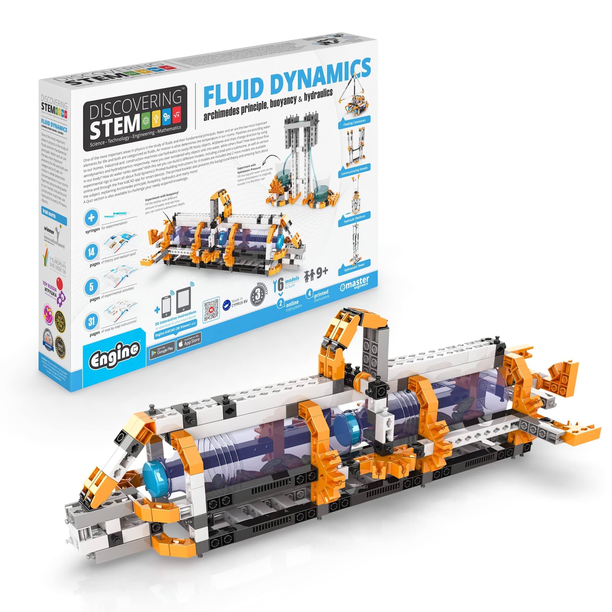 Discovering STEM Fluid Dynamics | 5 Working Models | Illustrated Instruction Manual | Theory & Facts | Experimental Activities | STEM Construction Kit