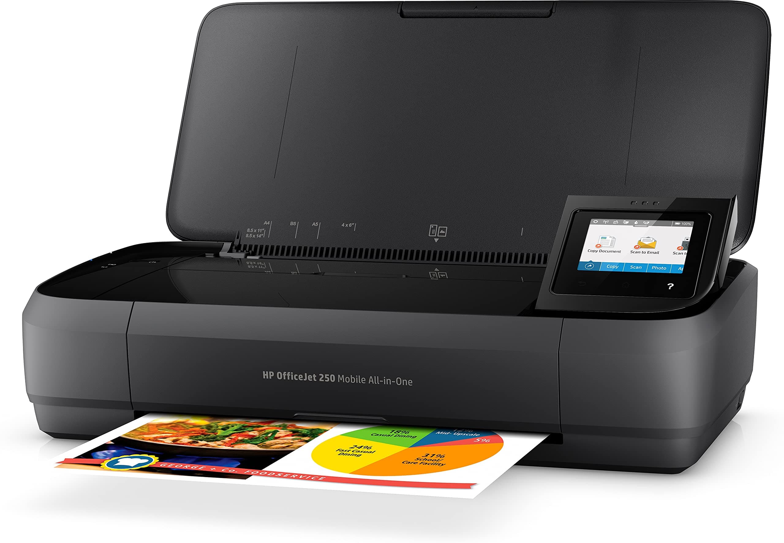 HP OfficeJet 250 Mobile Printer, Black/White