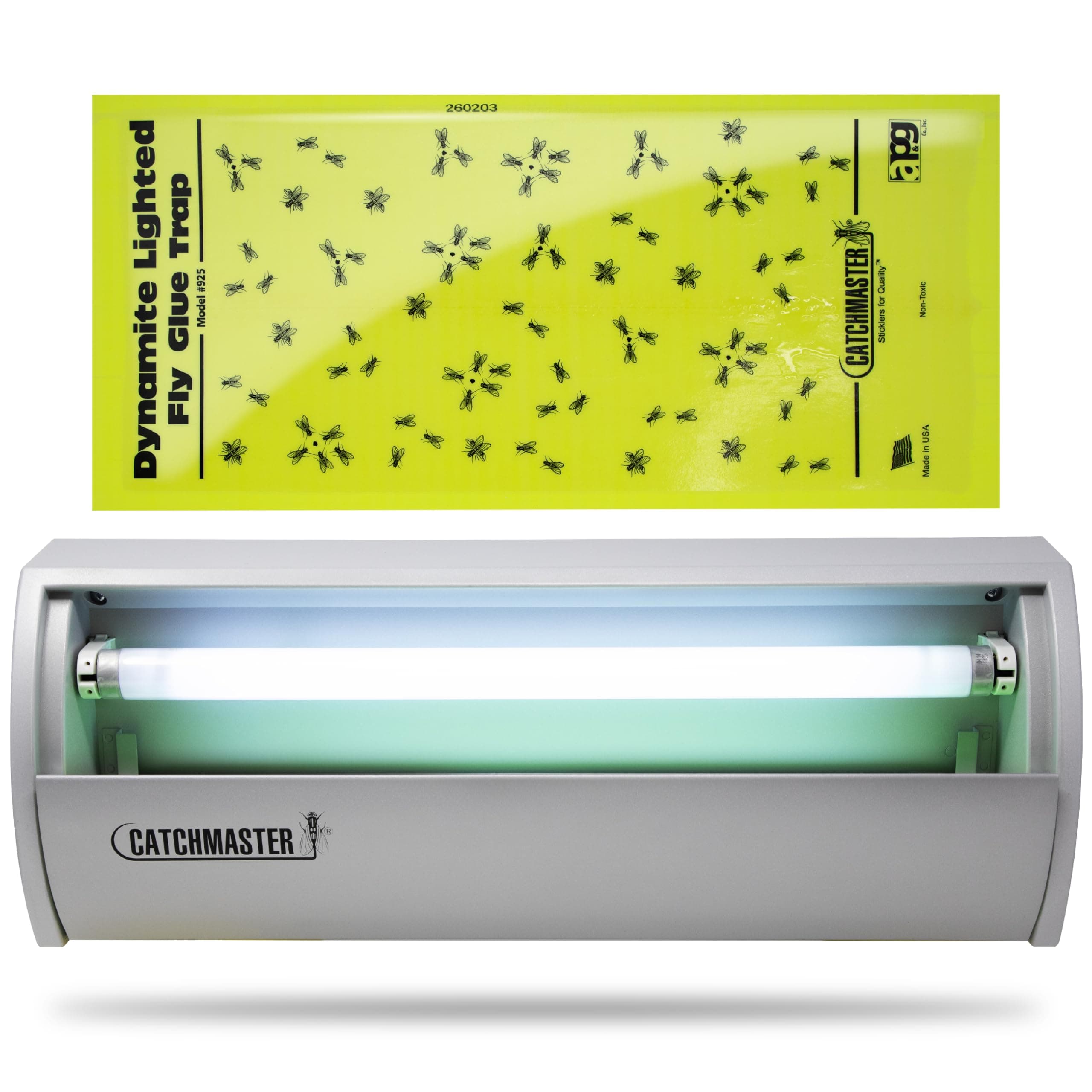 Catchmaster Pro Series Flying Insect Light Trap, Electric UV Light Fly Trap, Silent Adhesive Glue Board, Mosquito Gnat Killer Indoor, UV Lamp Bug Catcher, Pest Control for Home & Garage