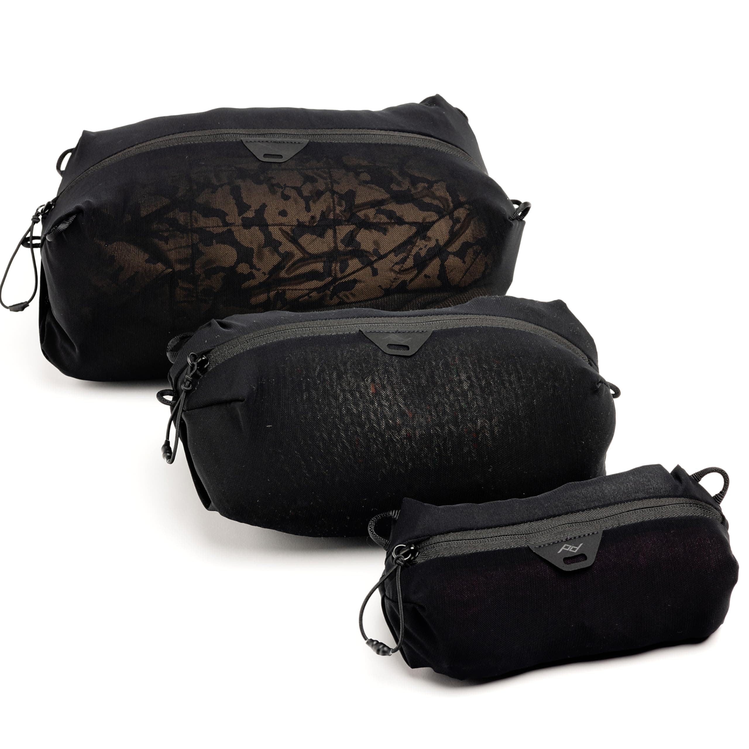 - Peak Design Ultralight Packing Cube Bundle, Black, Stretchy Mesh Cubes with Strap Attachment Points and Luggage Pass Throughs, Zipper Opening, Travel Organizer for Men and Women, Sizes XXS, XS, S