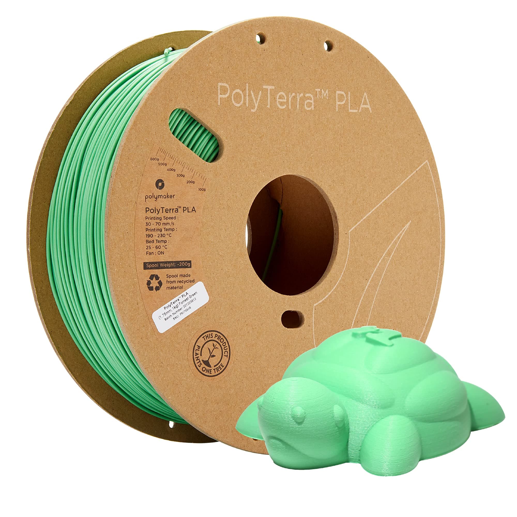 Polymaker 70846 PolyTerra PLA Filament PLA geringerer plasticgehalt 1.75mm 1000g Green (matt) 1 pc(s)