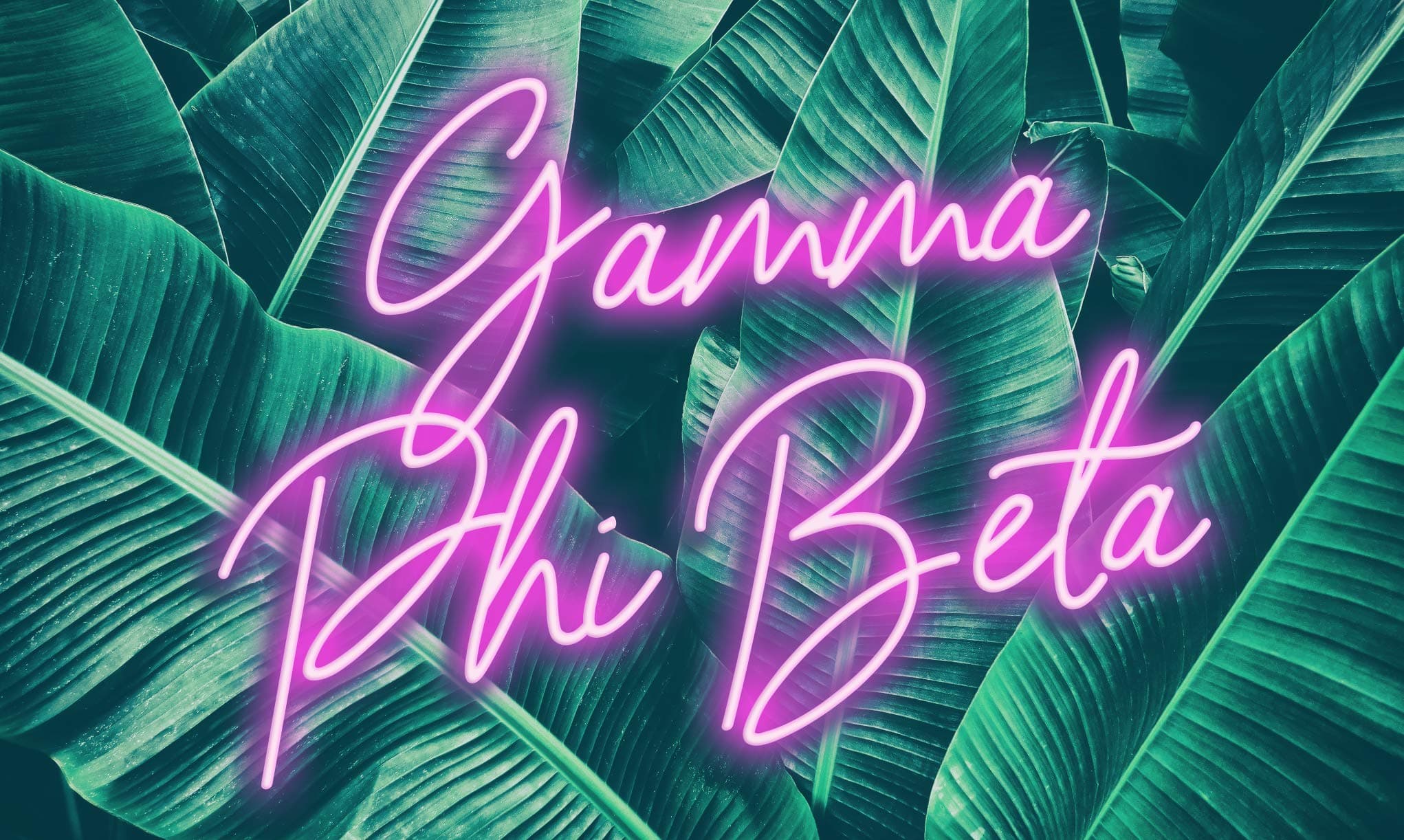 Gamma Phi Beta - Sorority Letter Flag (Neon Design)