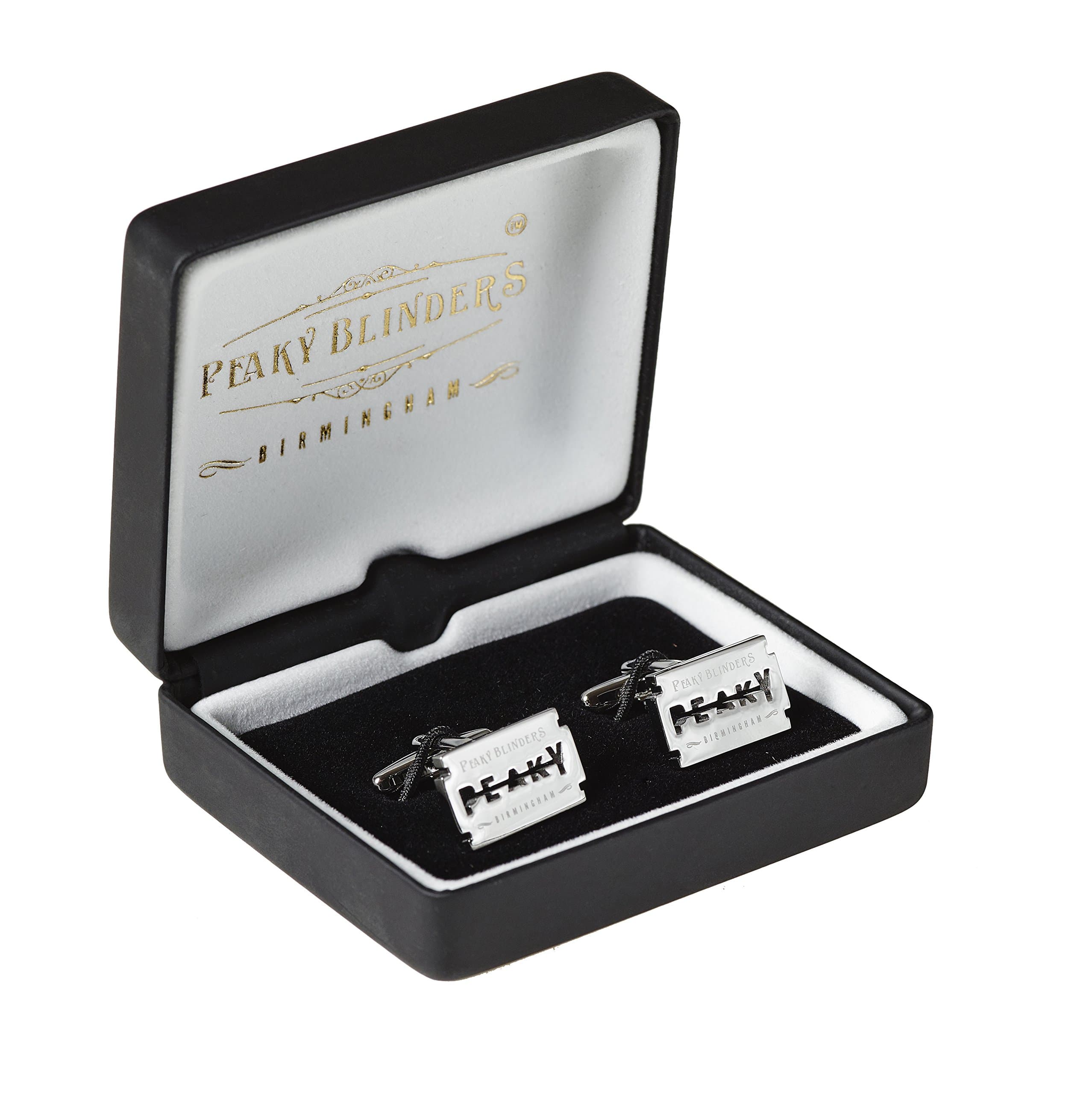 Peaky Blinders Cufflinks with Presentation Box Silver, One Size, Alloy Steel