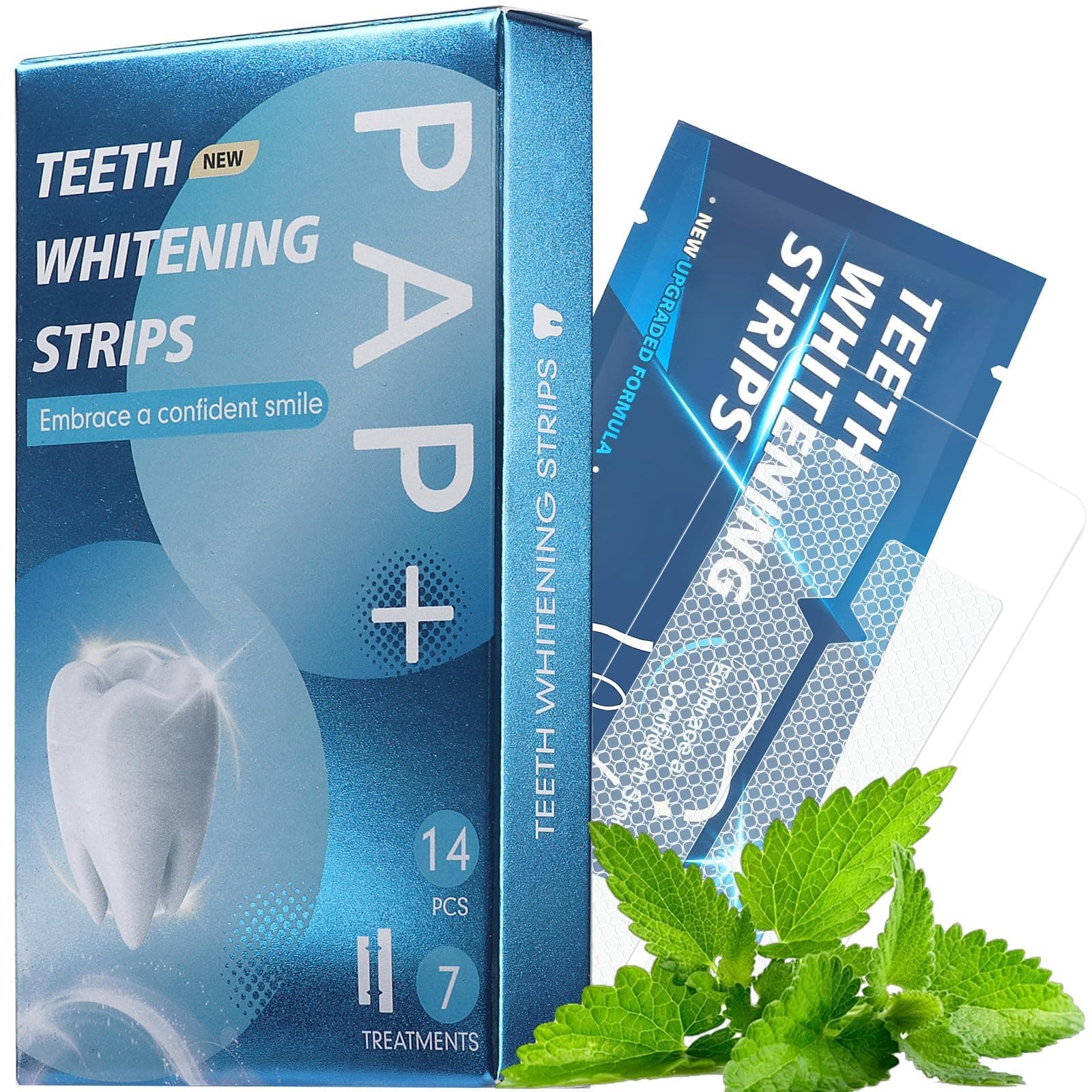 Teeth Whitening Strips - 14 Whitening Strips for Teeth Sensitive, Fast Remove Smoking, Coffee, Wine Stains, Whitening Kit Pack of 7 Non-Slip Strips Treatments