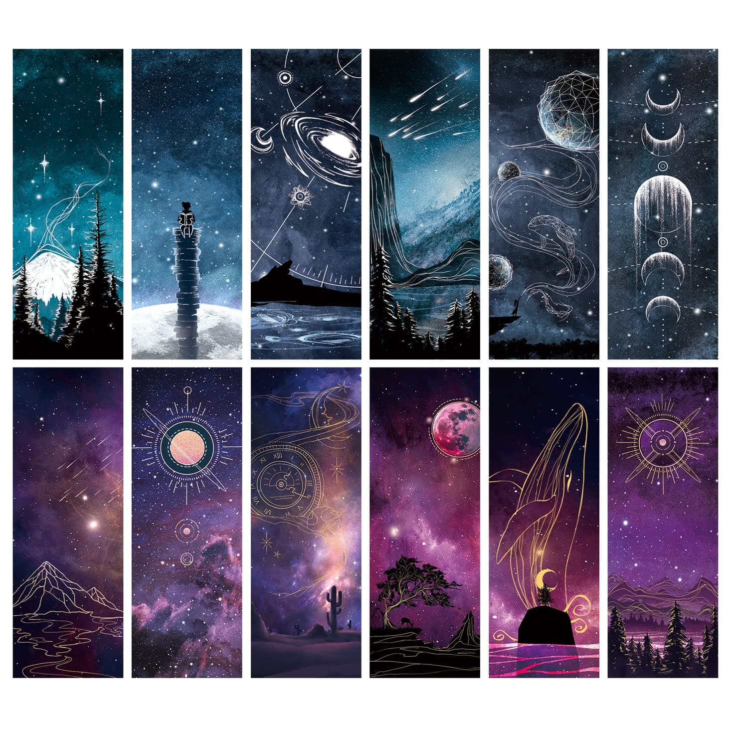 Cool Space Starry Night Bookmarks