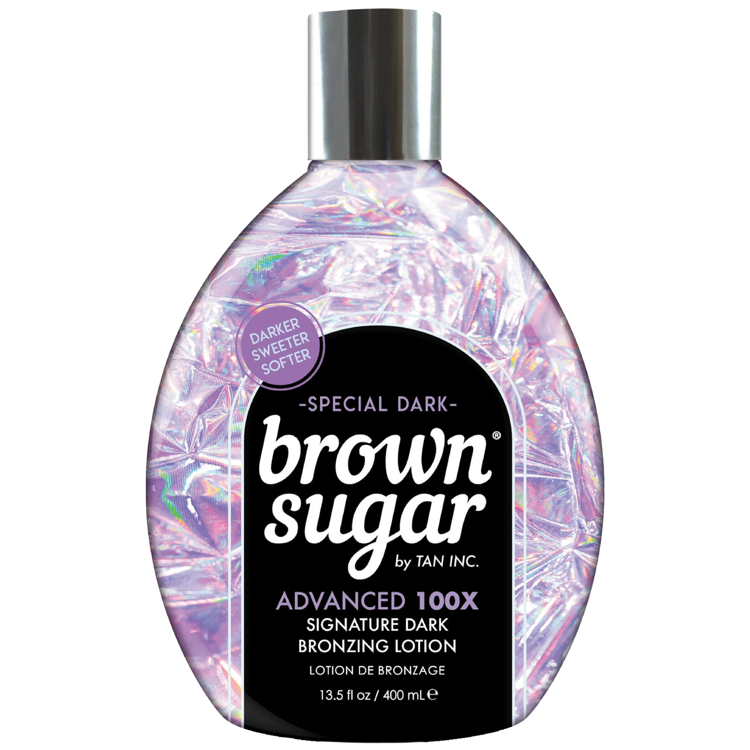 Brown Sugar Special Dark Tanning Lotion, Advanced 100X Double Dark Bronzing Blend with Sugar Cane Extract, Minerals, Acai Berry & Body Butters, 13.5 Fl Oz