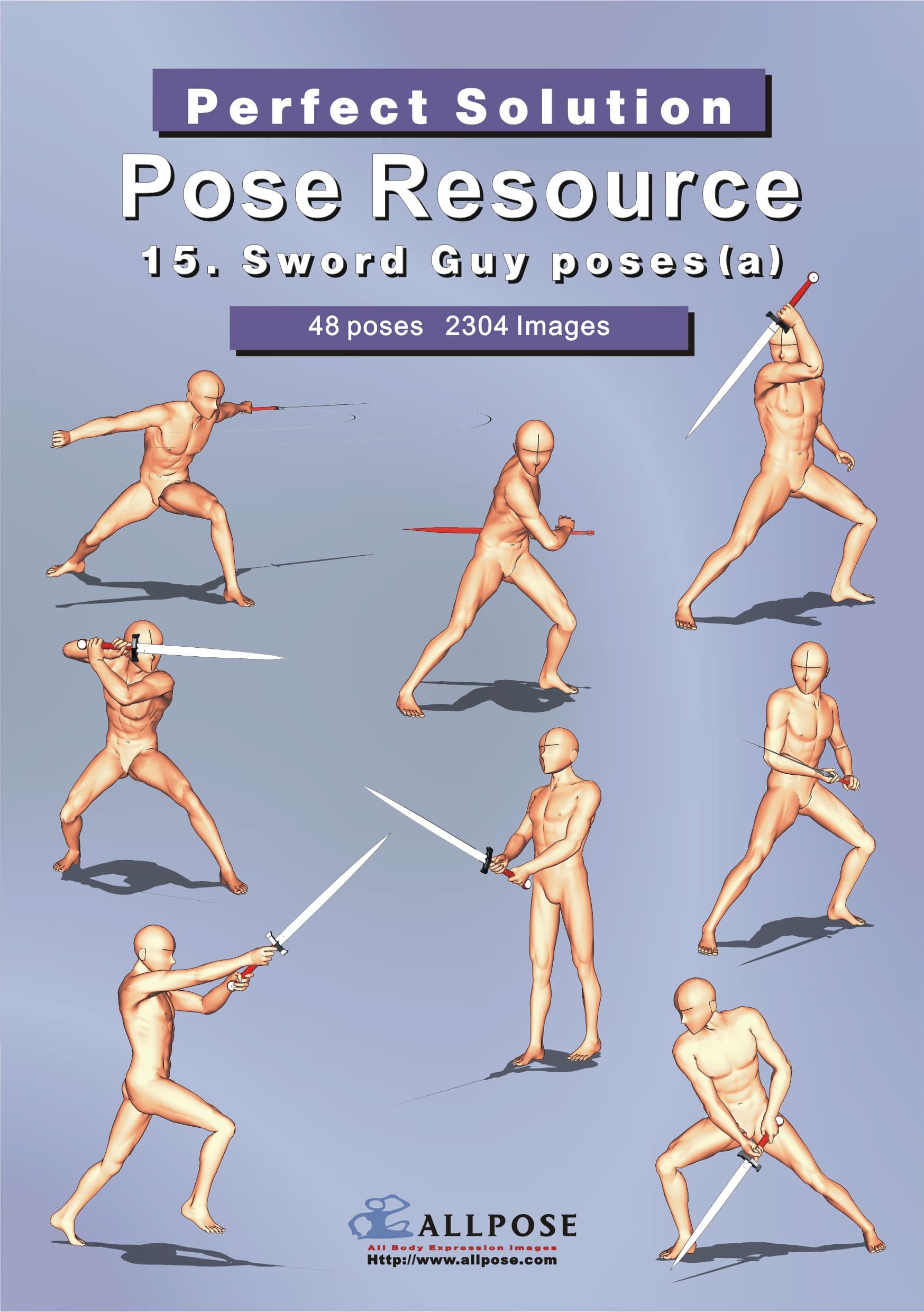 [Allpose Book] 15_Sword Guy poses(a) (for comic,cartoon,manga,anime,illustration human body pose drawing techniques.) (Allpose Book Drawing Pose Resource : 24 Books Series) Paperback – January 1, 2011