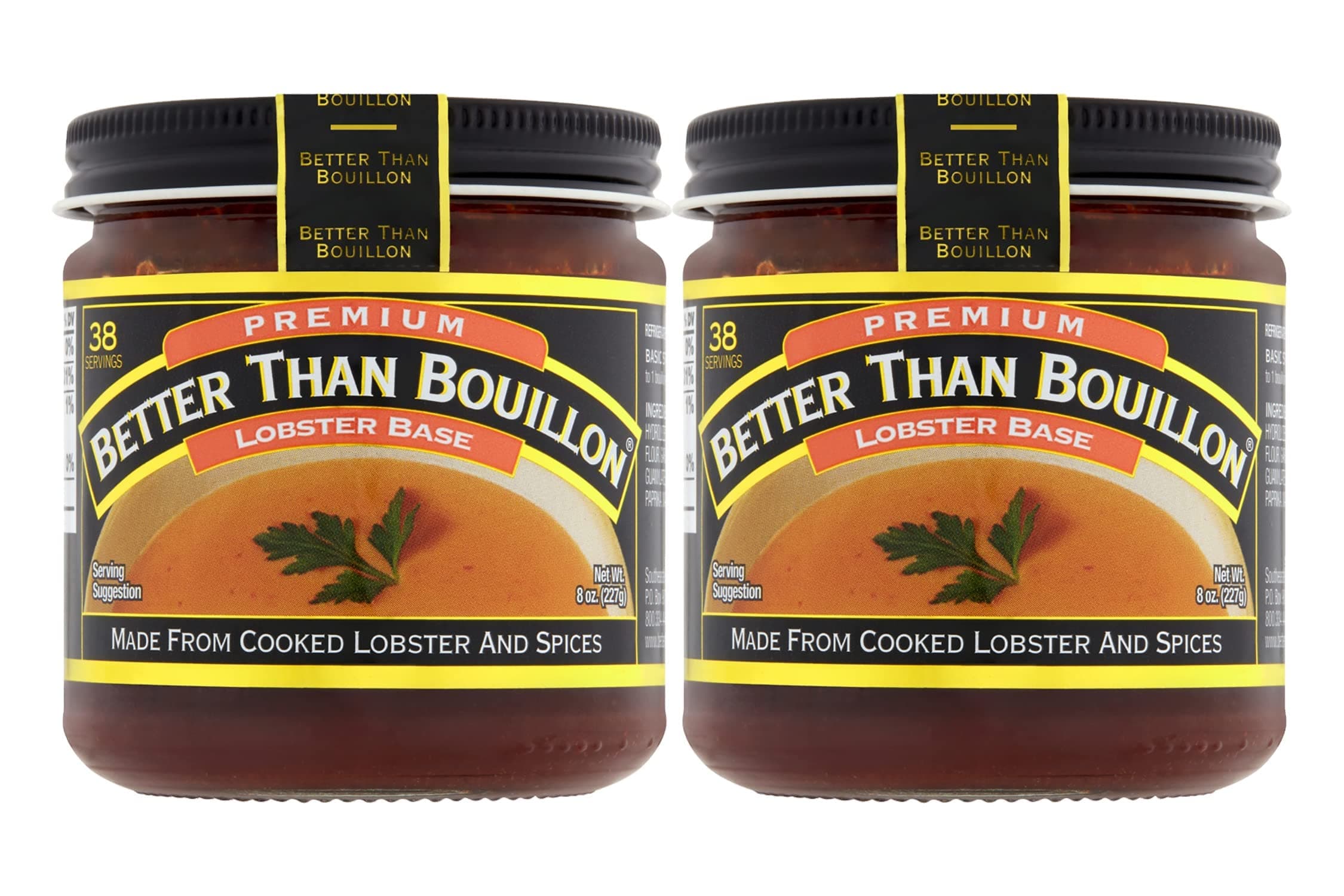 Better Than Bouillon Premium Lobster Base, Made from Select Cooked Lobster & Spices, Makes 9.5 Quarts of Broth 38 Servings, 8 Ounce (Pack of 2)
