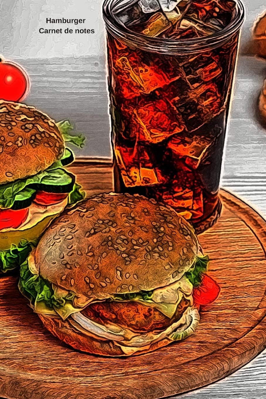 Hamburger Carnet de notes: Journal A5 ligné original de 119 pages- Une belle idée de cadeau pour vos amis