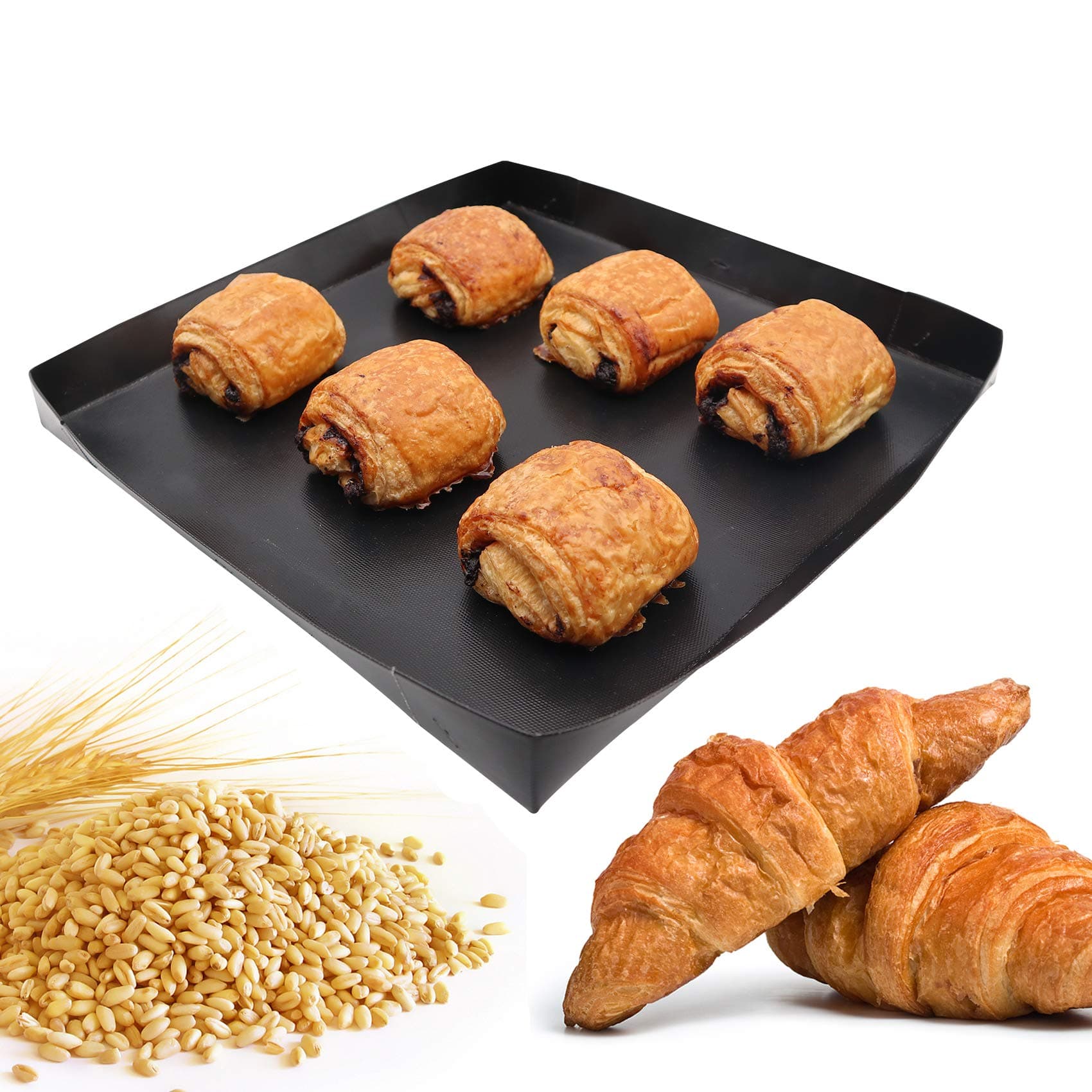 Solid Cooking Basket, BBQ Non-Stick PTFE Toaster Baking Tray for Speed and Quick Ovens, Chips, Chicken Wings, and Bread Heating