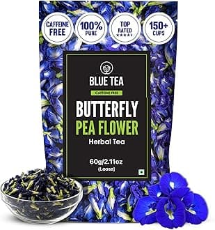 Butterfly Pea Flower Tea - 2.11 Oz (150+ Cups) | Antioxidant Rich | Chemical Free - Herbal Tea - Caffeine free - Non Bitter - No Preservatives | Zipper Pack