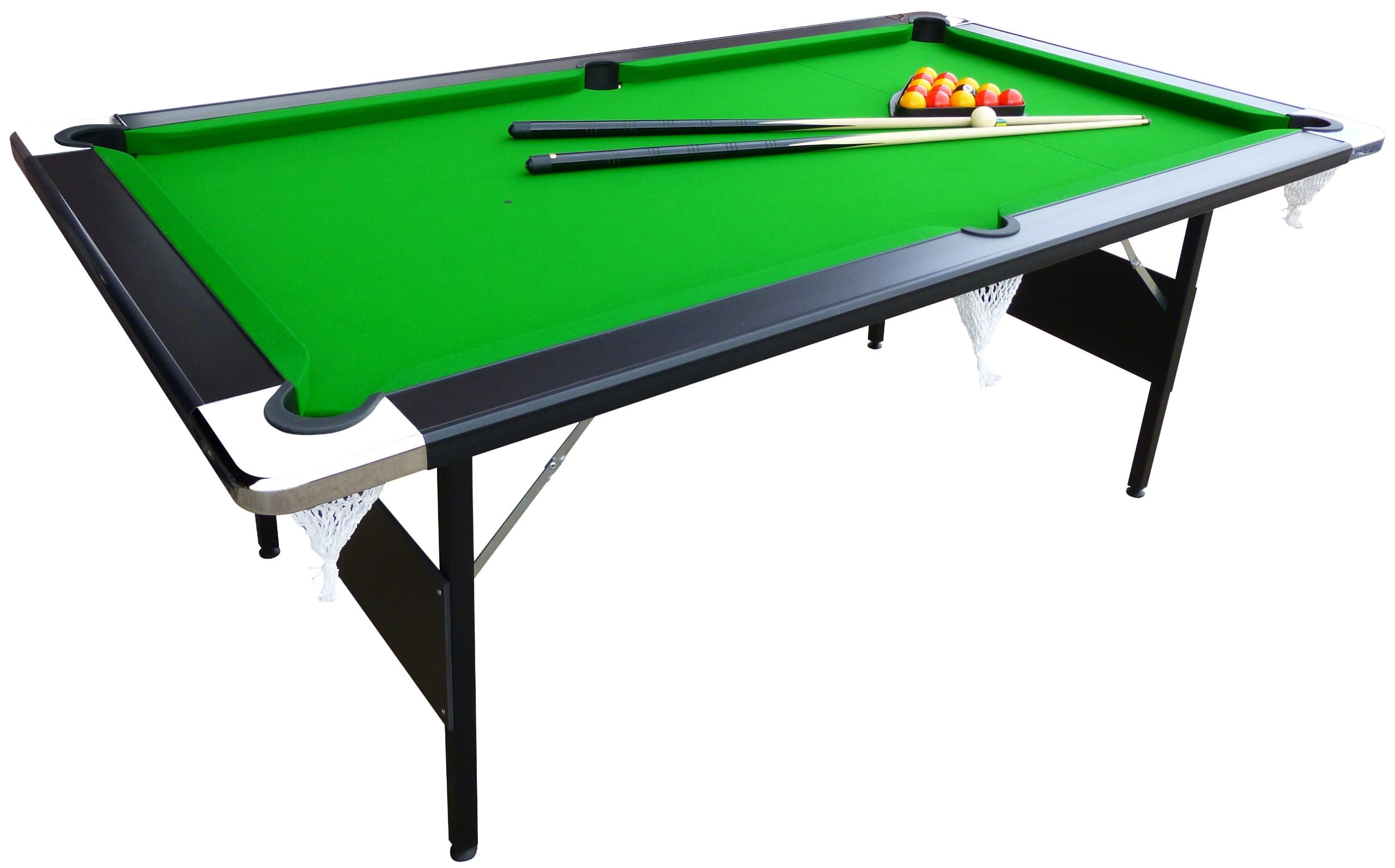7ft HUSTLER Professional Fold Up Deluxe Pool Table With Green Cloth & All Accessories