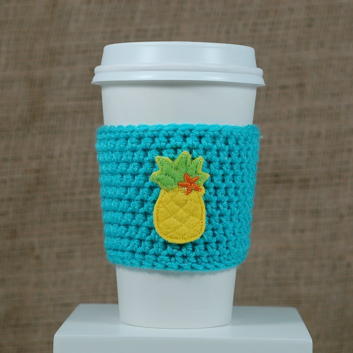 Turquoise Pineapple Coffee or Tea Cozy/Sleeve
