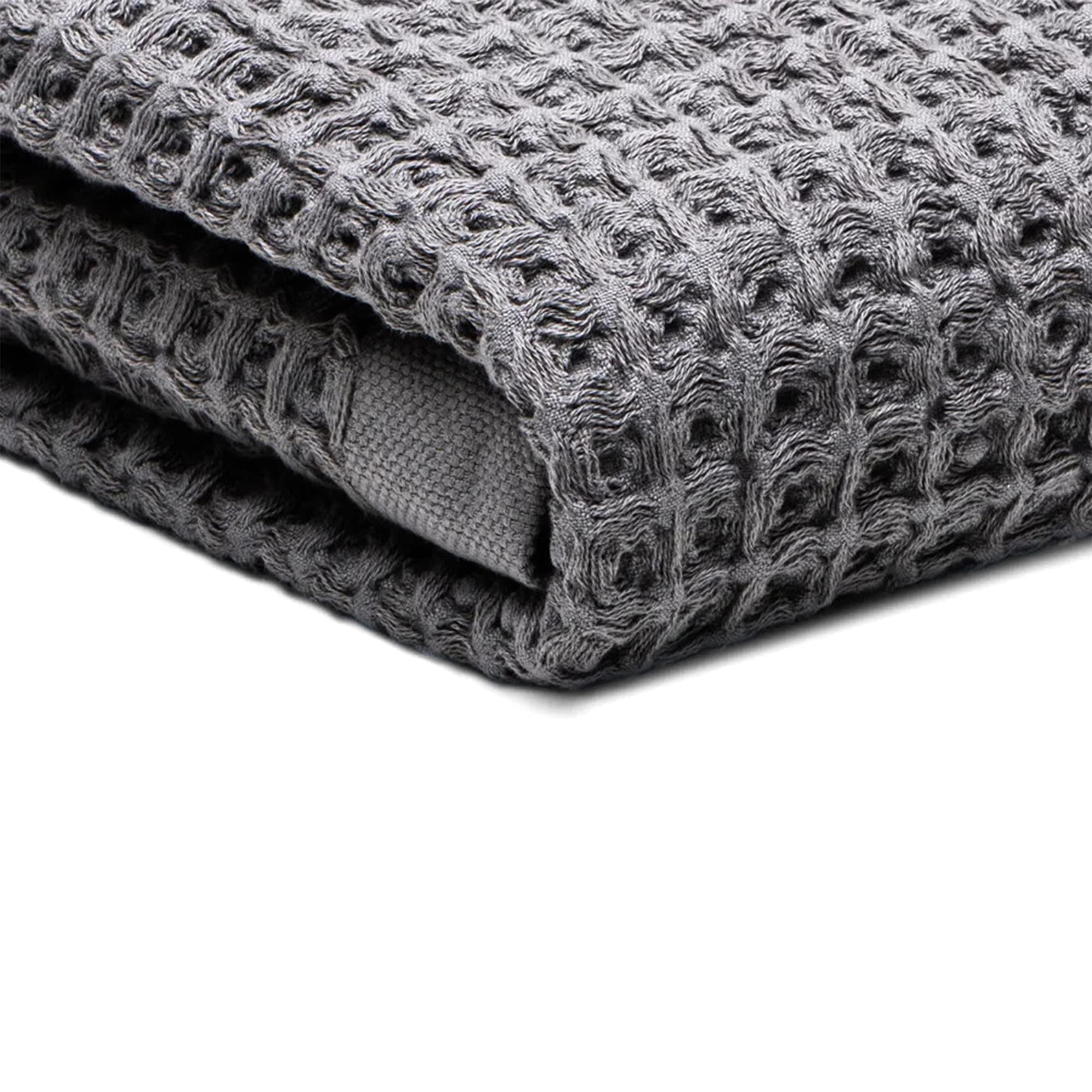 Silverthread Bath Towel | Antimicrobial Towel with Silver Ion Technology | Waffle Weave Design, Plush, Lightweight, and Quick-Drying for Everyday or Spa Use | 31" x 57" (Grey)