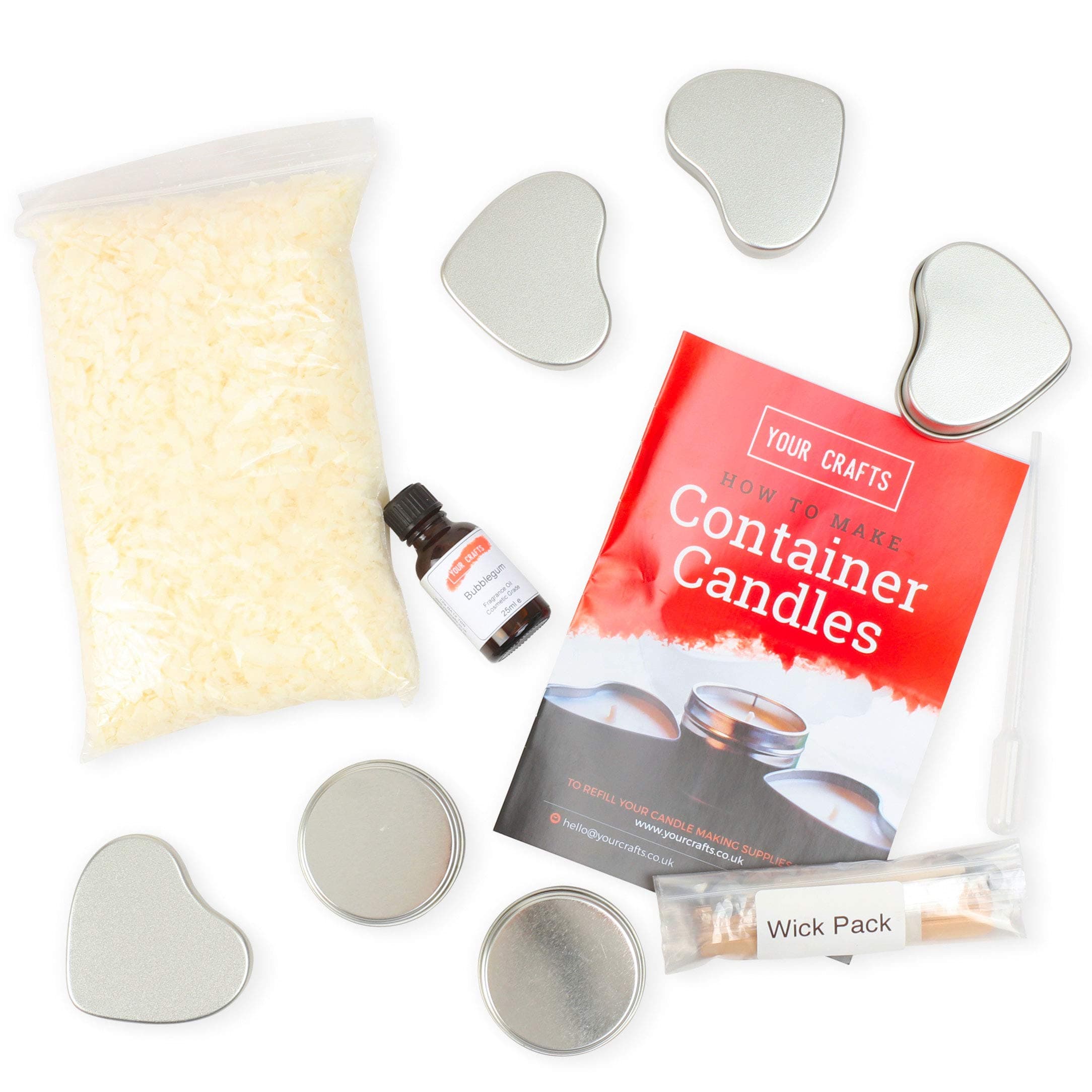 Your Crafts 6 Tin Candle Making Kit - Make 6 Soy Container Candles - Refill (Cinnamon/Orange)