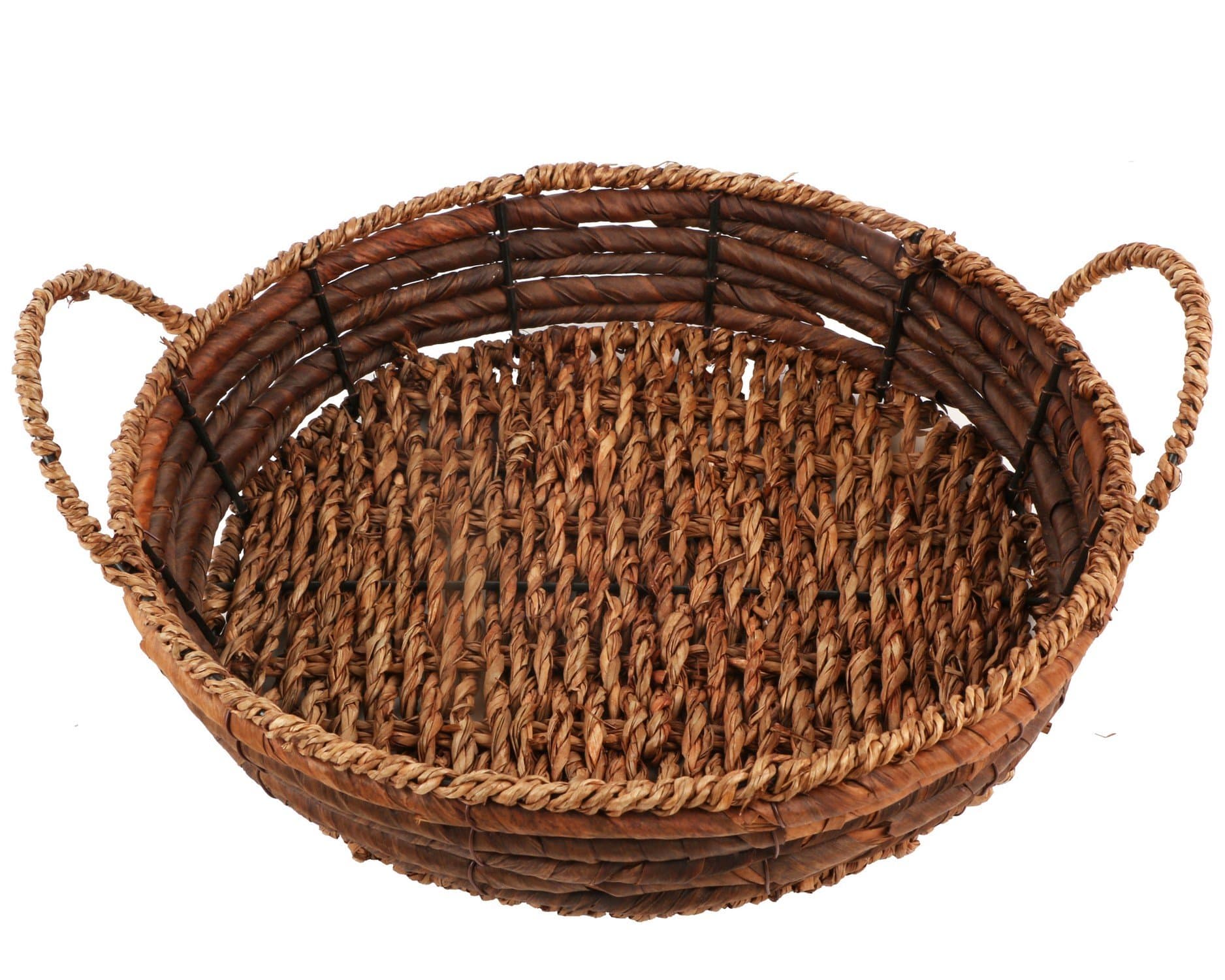 Miamour Round Jute Basket, Tan