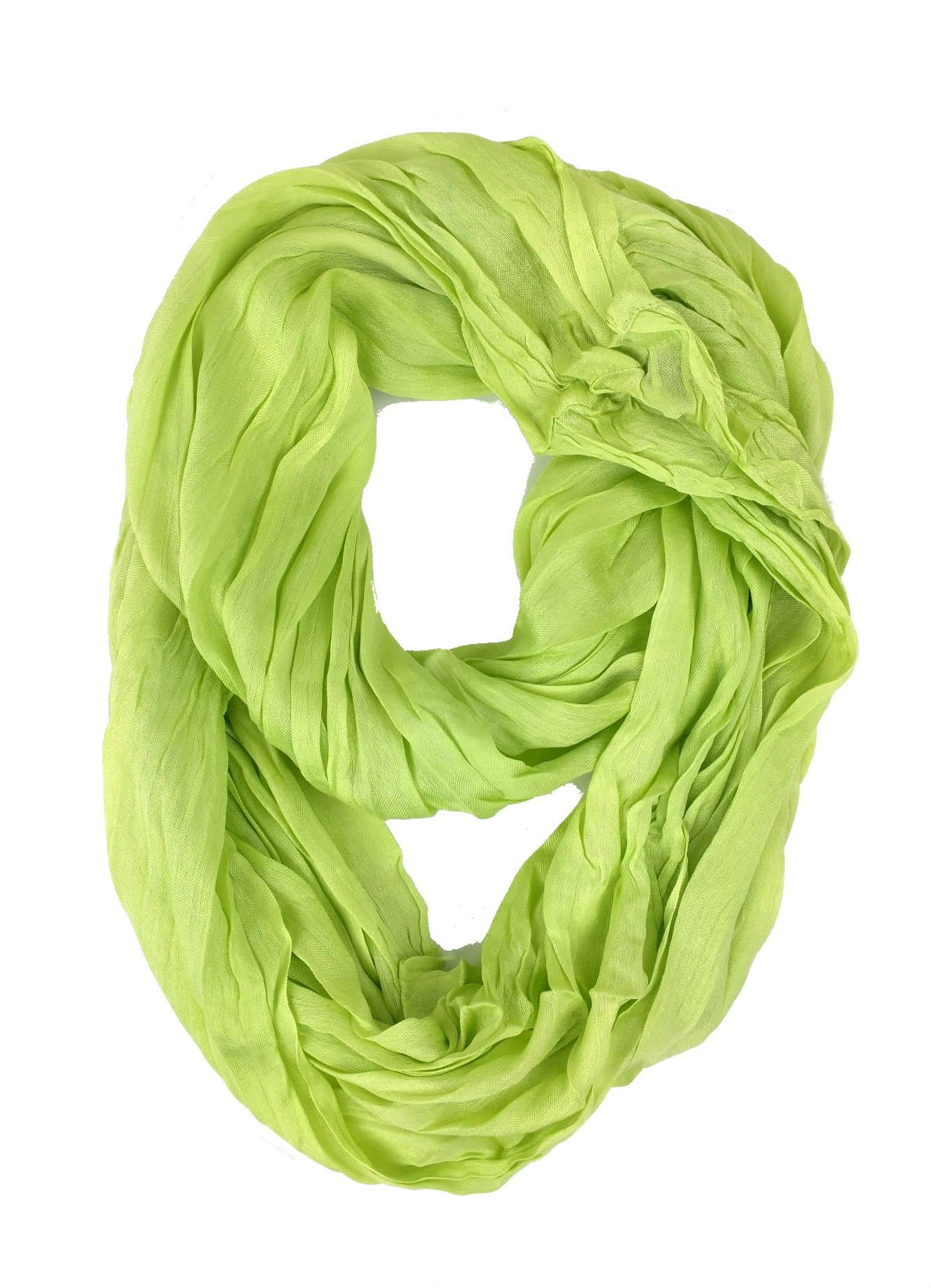 Plum FeathersLight Weight Silky Scrunch Infinity Loop Silk Blend Scarf