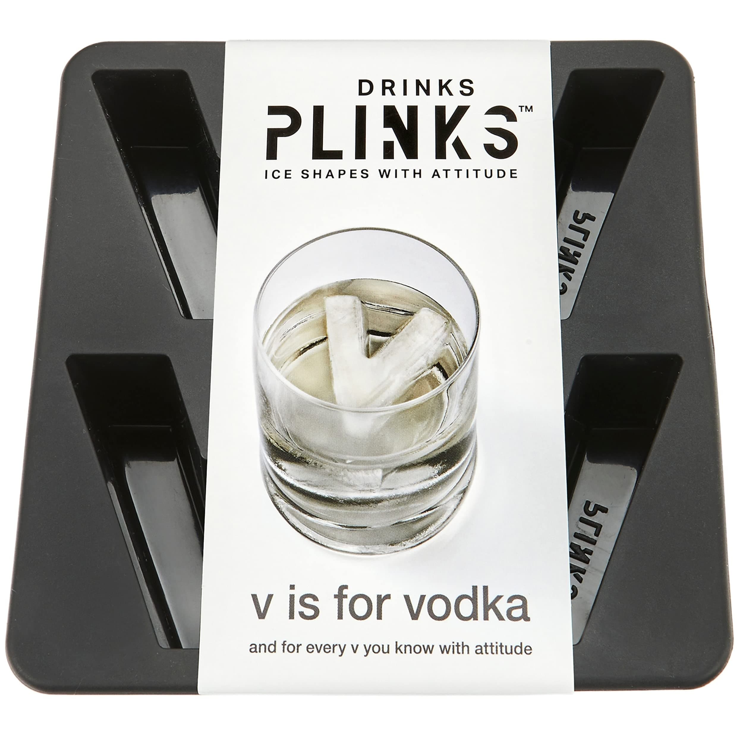 DRINKSPLINKS Silicone Ice Cube Mold Tray - Custom Letter V. Personalized Monogram Big Ice Cube Molds for Whiskey, Bourbon, Cocktails, and Customized Gifts with Initials. Alphabet Mold for Every Name.