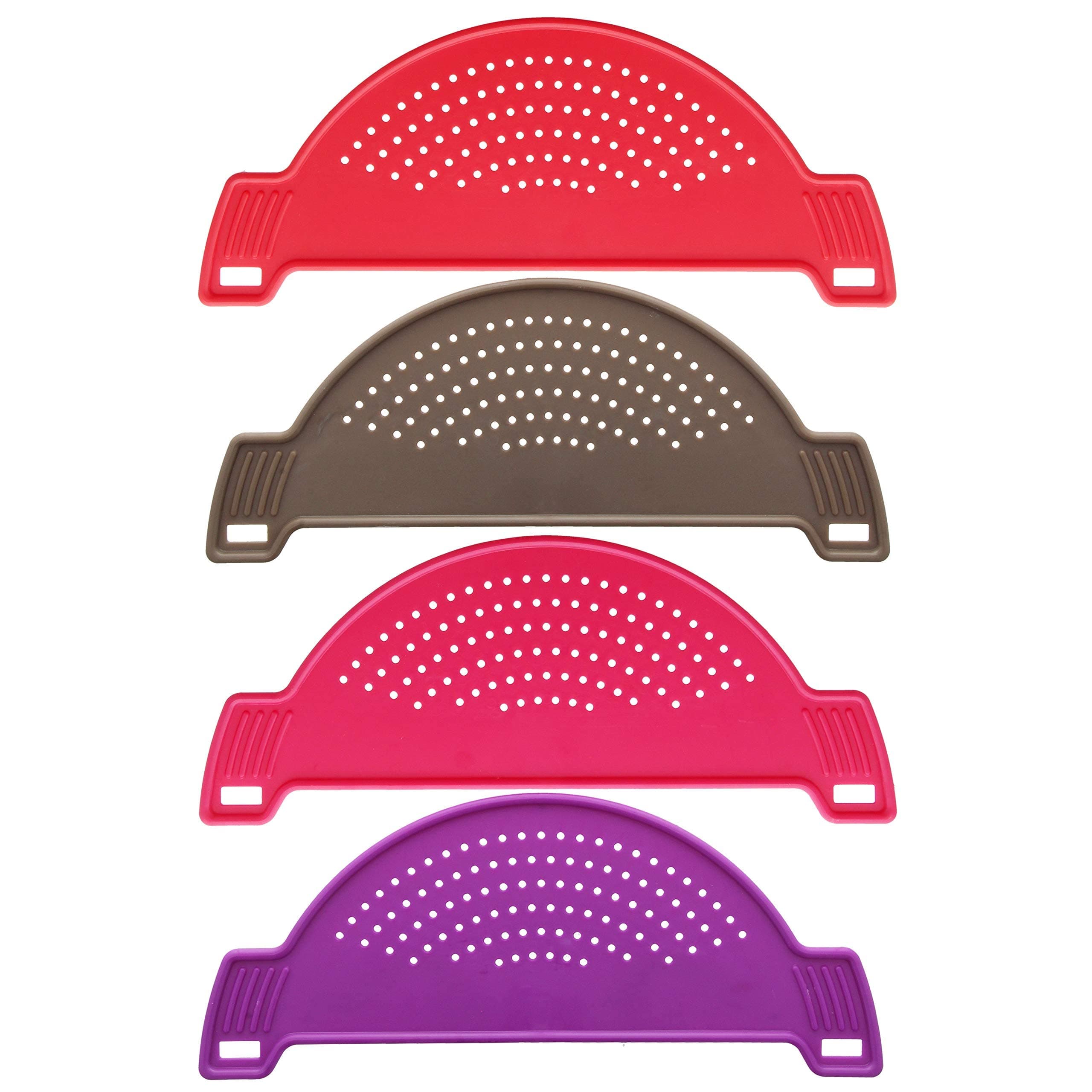 Half Moon Pan/Pot Strainer, Plastic Pasta Rice Vegetable Spaghetti Handheld Kitchen Drainer Sieve