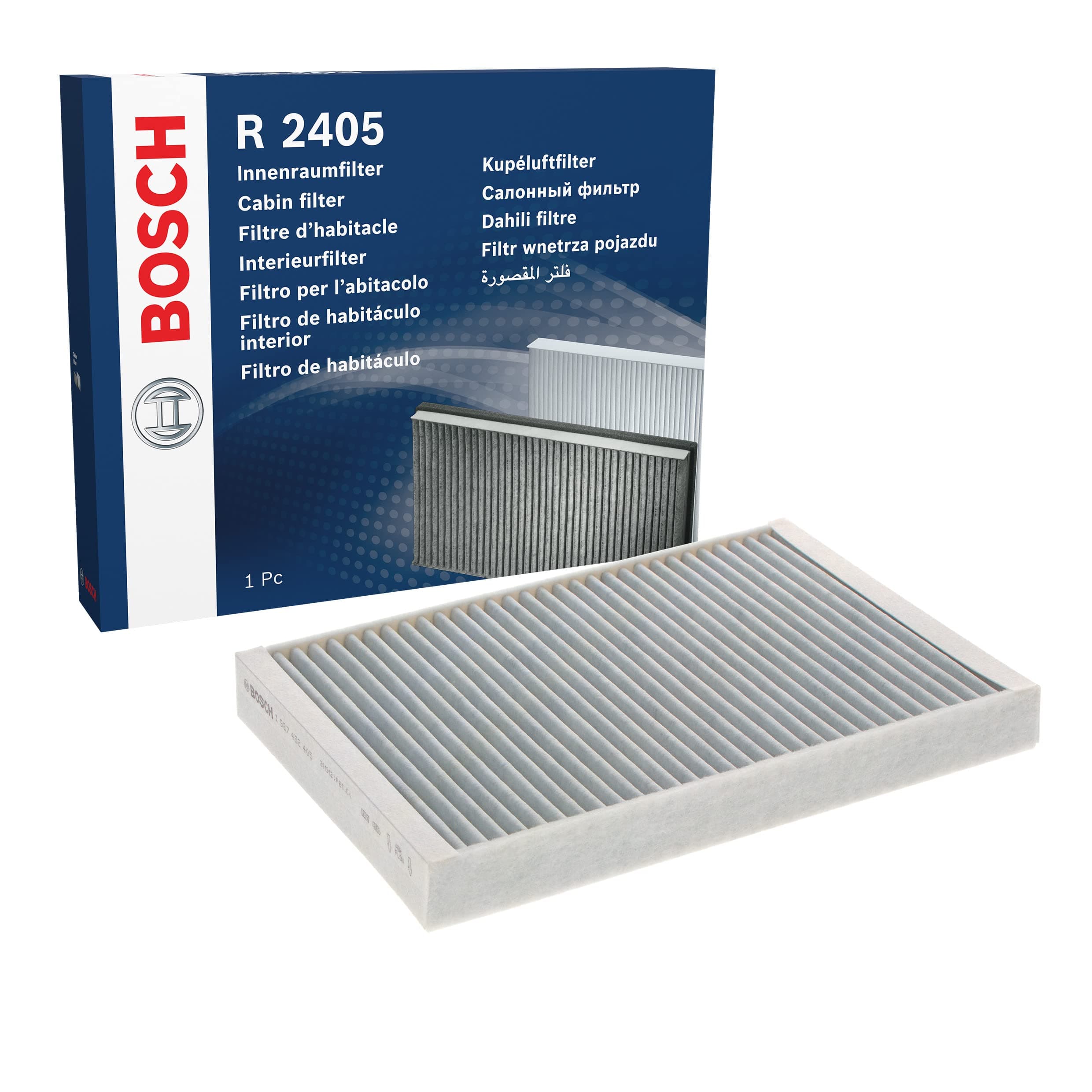 R2405 Activated Carbon Cabin Filter, Replacement Filter - Against Unpleasant Smells, Pollen and Dust for Cleaner Air Inside the Vehicle
