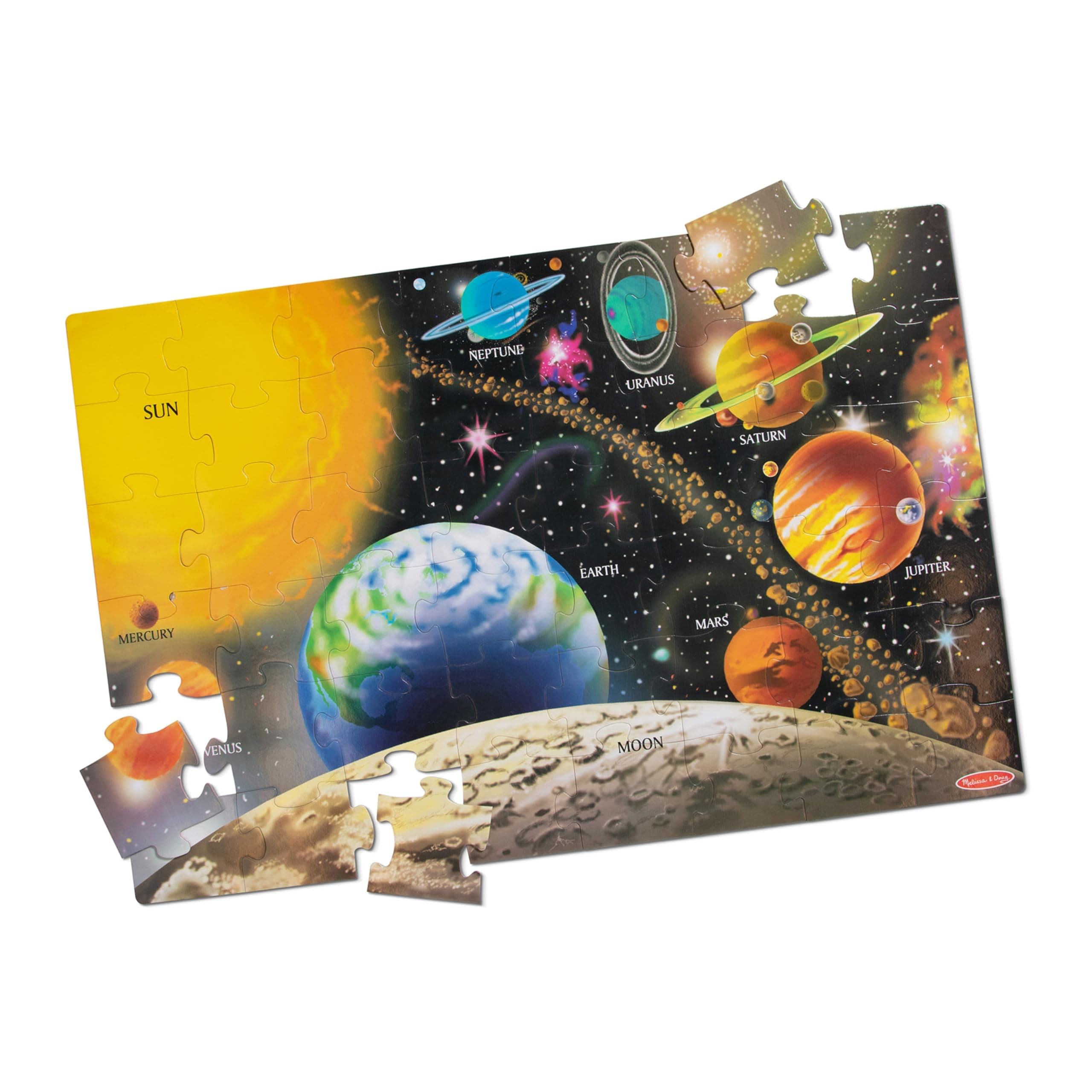Melissa & Doug Solar System Floor Puzzle, 48 pc Jumbo Jigsaw Puzzle, Educational Screen Free Activity for Toddler, Preschoolers and Kids Ages 3+ (2 x 3 Feet) - FSC Certified