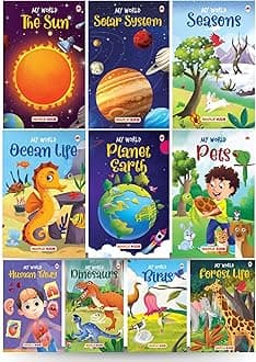 My World (Set of 10 Books) - Science Knowledge Books for Kids - Birds, Dinosaurs, Forest Life, Ocean Life, Pets, Planet Earth, Seasons, Human Body, The Sun, Solar System