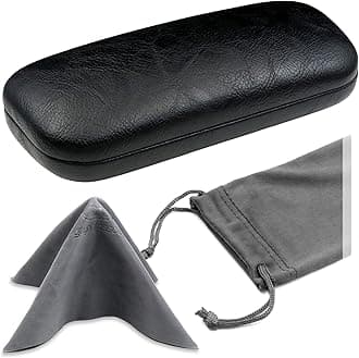 MyEyeglassCase Women's Hard Eyeglass Case | Protective Hard Shell Glasses Case with Pouch and Cloth