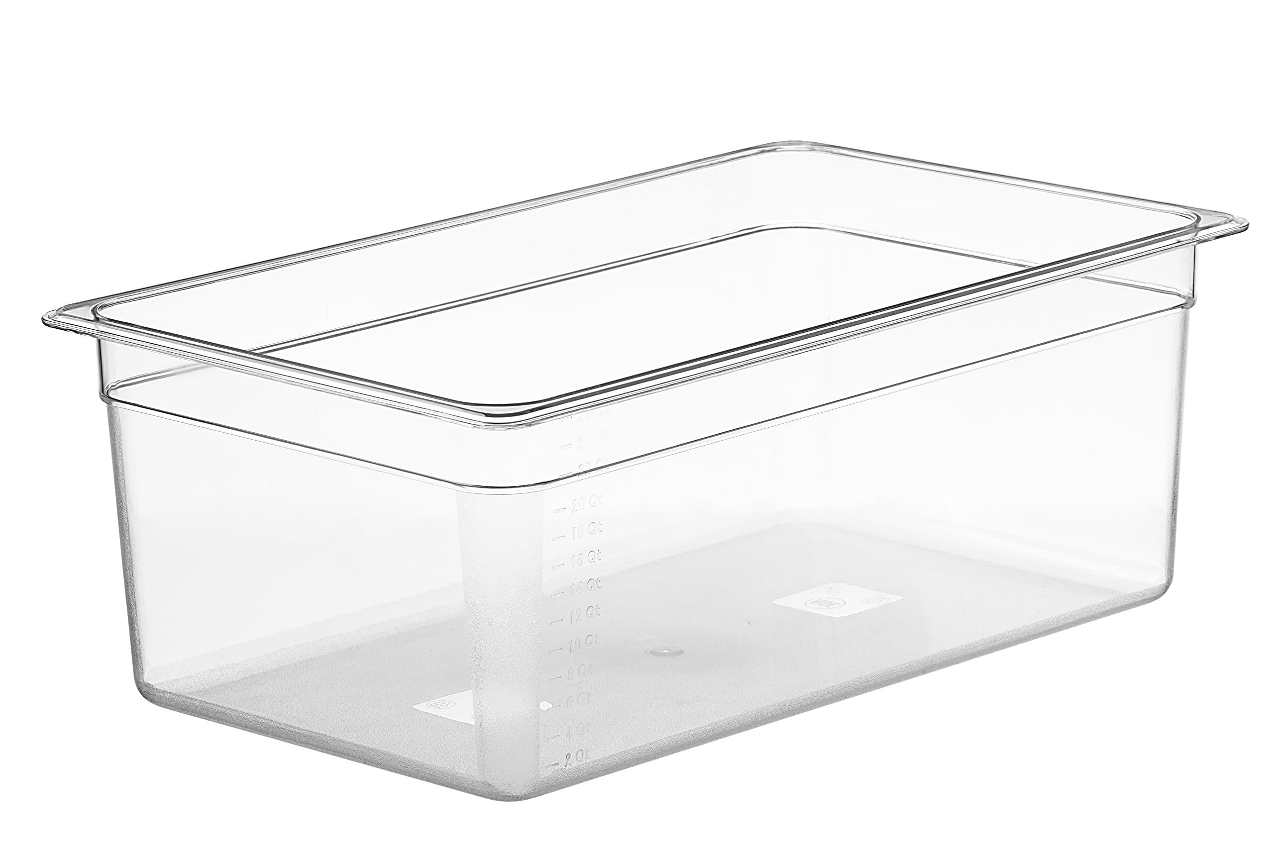 LIPAVI Sous Vide Container Model C20 6.5 Gallon (26 qt) 21 x 12.8 Inch, 8 Inch deep, Clear, Heat-Resistant Polycarbonate Tub - (NOT INCLUDED Matching rack and lids for Joule, Anova ++ sold separately)