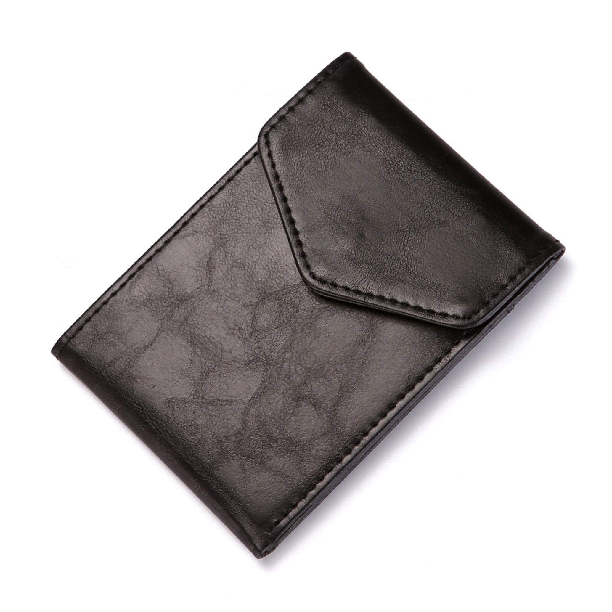 Roundhause RFID Real Leather Wallet/W Key Holder Gift Box Set (Black) Mens Slim Credit Card Holder Organiser Money Purse Present for Gents.