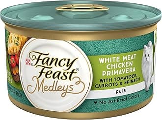 Wet Cat Food, Elegant Medleys, White Meat Chicken Primavera Pate with Garden Veggies & Greens, 3-Ounce Can, Pack of 24 by Purina Fancy Feast