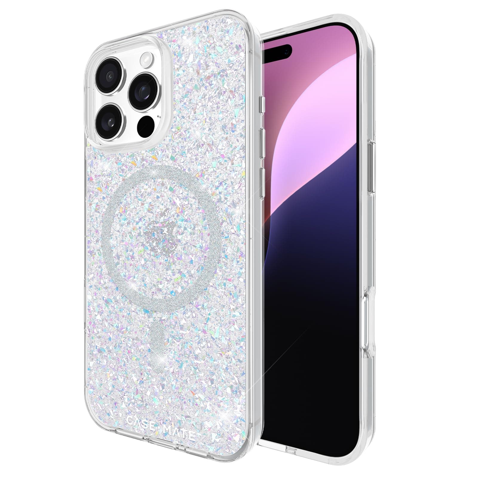 Twinkle Case w/Magsafe for Apple iPhone 16 Pro Max 6.9" 2024| 12-Ft Drop Protection w/Anti-Scratch Anti Yellowing Coating, Raised Edges, Fashion Case, Wireless Charging - Silver
