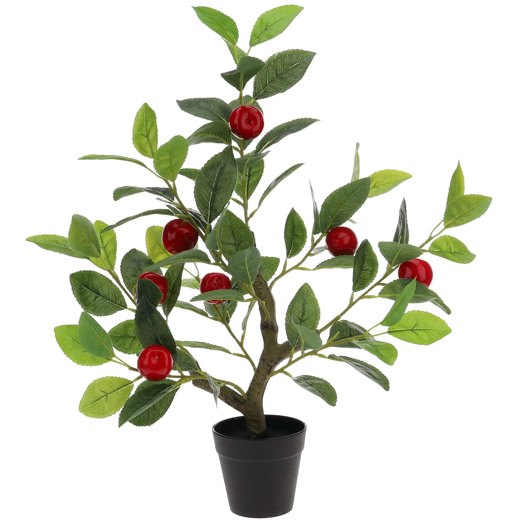 Gresorth 51cm Artificial Red Apple Tree Fake House Green Plant Fruit Decoration with Plastic Pot Realistic Leaves for Home Table Office Garden Indoor Outdoor