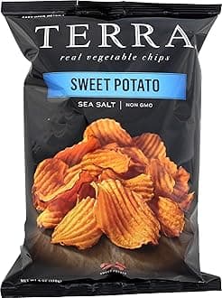 Vegetable Chips, Crinkle Cut Sweet Potato Chips with Sea Salt, 6 oz