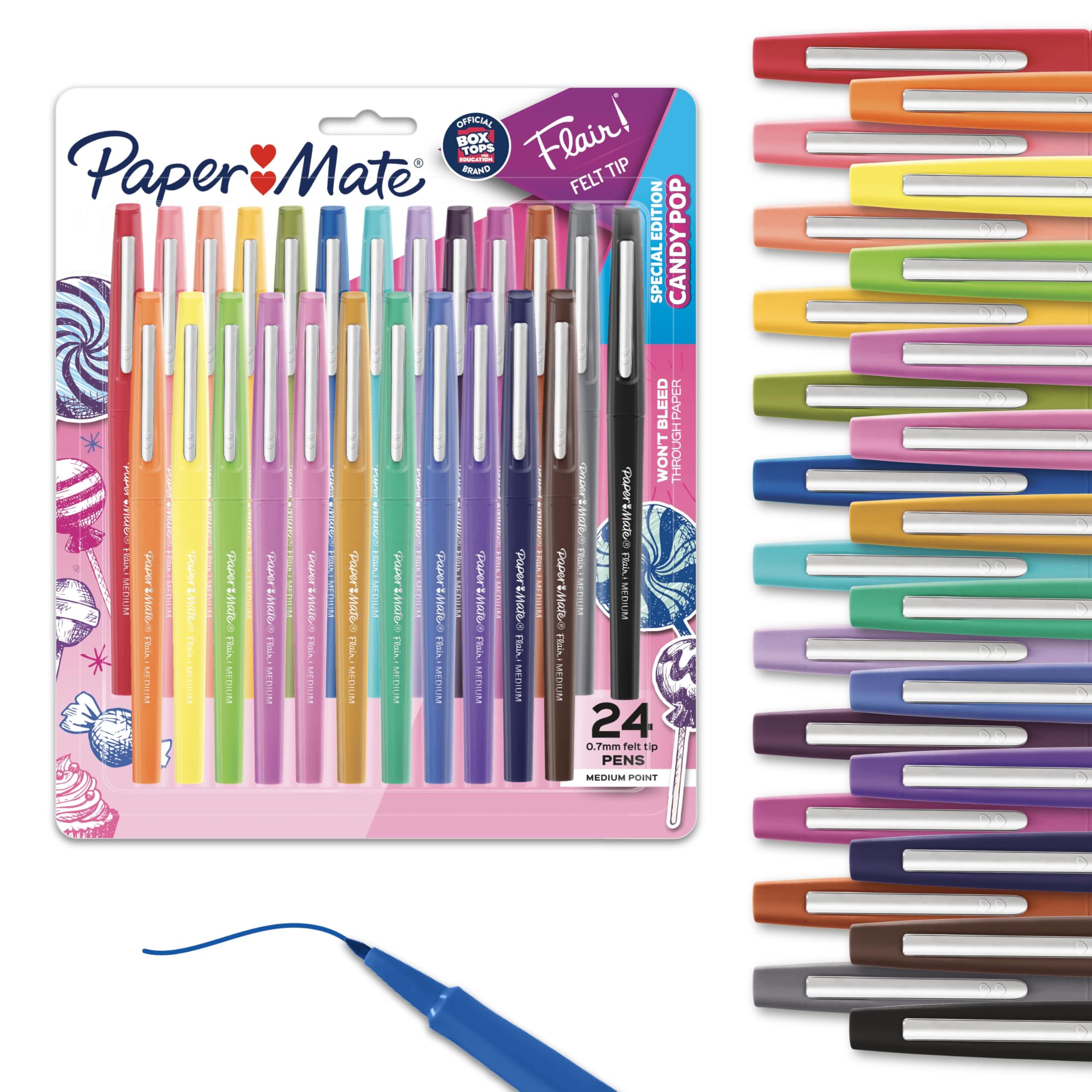 Paper Mate Flair Felt Tip Pens, Medium Point (0.7mm), 24 Count - Back to School, Teacher Supplies, Arts & Crafts