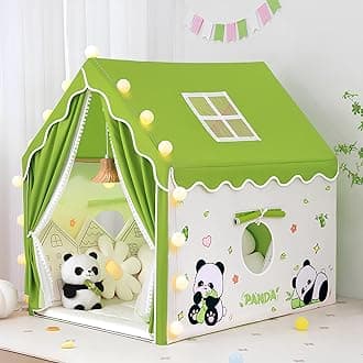 Light Weight Kids Play Tent House for 3-8 Year Old Kids Girls and Boys (Green Panda 001)
