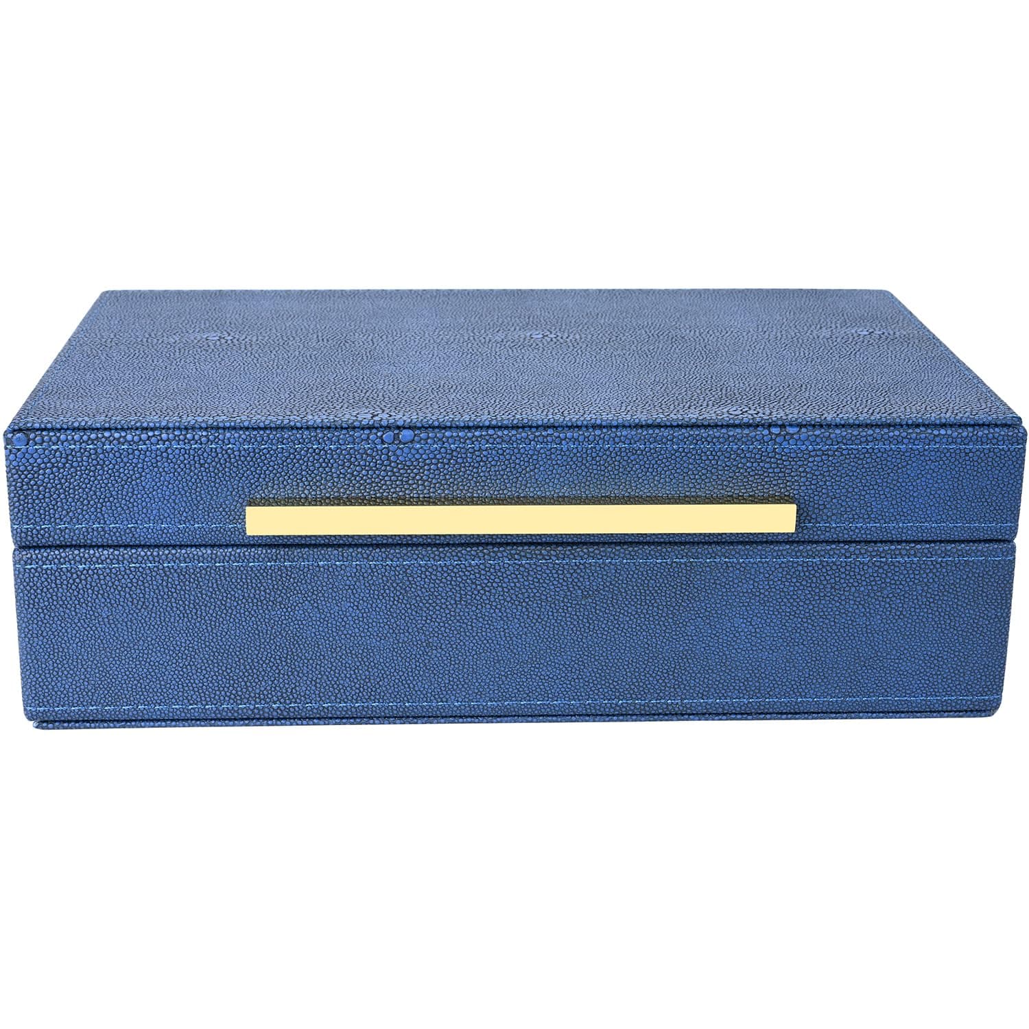 Navy Blue Shagreen box Faux Leather Decorative Box,Keepsake And Memory Storage Small Decorative Boxes with Lids for Modern Home Decor Jewelry Box Organizer