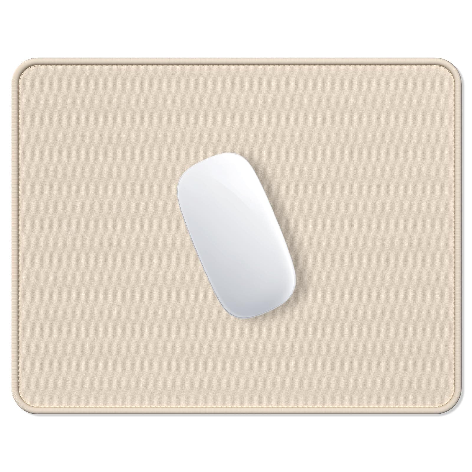 Hsurbtra Mouse Pad, Premium-Textured Square Mousepad 10.2 x 8.3 Inch, Stitched Edge Anti-Slip Waterproof Rubber Mouse Mat, Pretty Cute Mouse Pad for Office Gaming Laptop Women Kids Beige