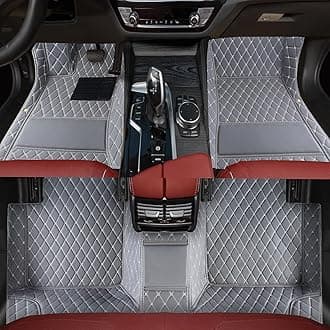 Leather Floor mats, Custom Fit for 99% car Truck SUV, All Weather, Full Coverage, Anti-Slip, Gray