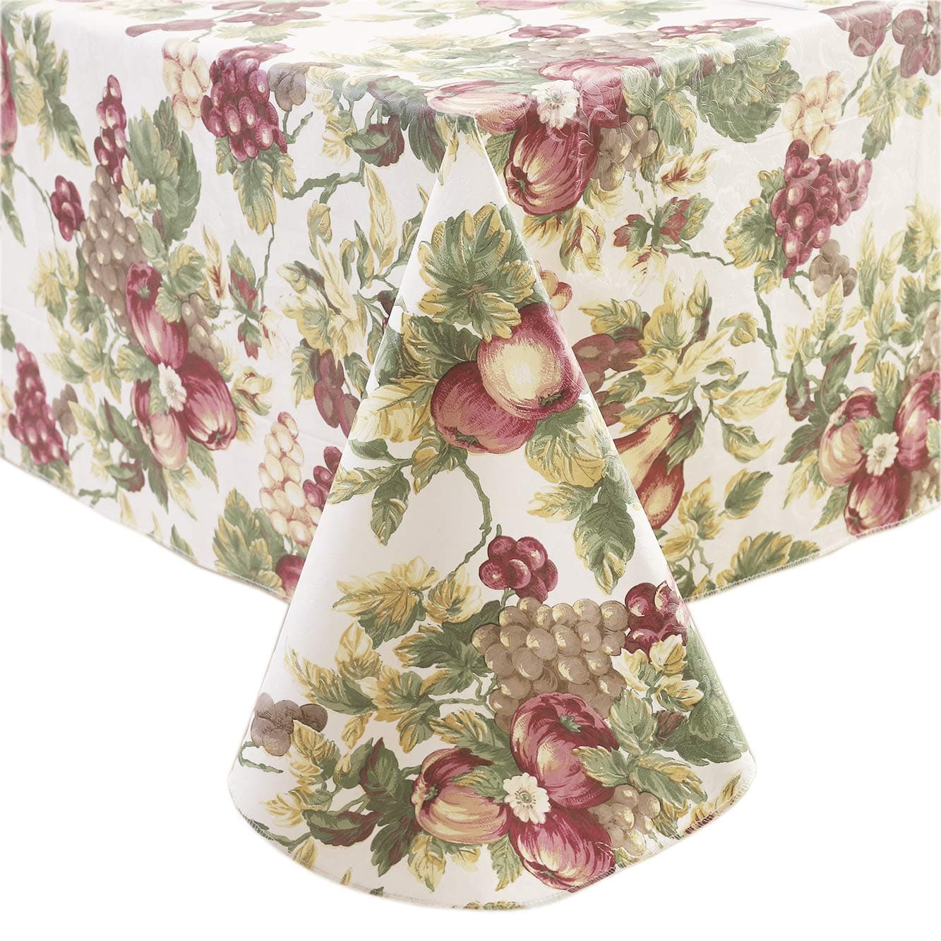 Yafe Vinyl Tablecloth with Fannel Backing Fruit Pattern Waterproof Wipeable,Stain-Resistant Elegant PVC Table Cloths… (60X60 Inch)
