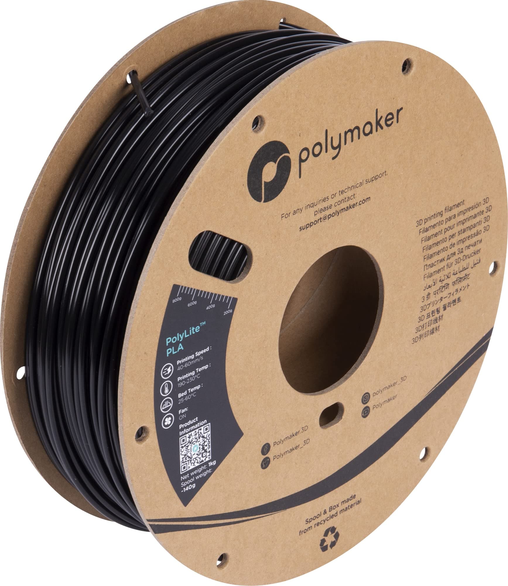 Polymaker PA02016 PolyLite Filament PLA 2.85mm 1000g Black 1 pc(s)