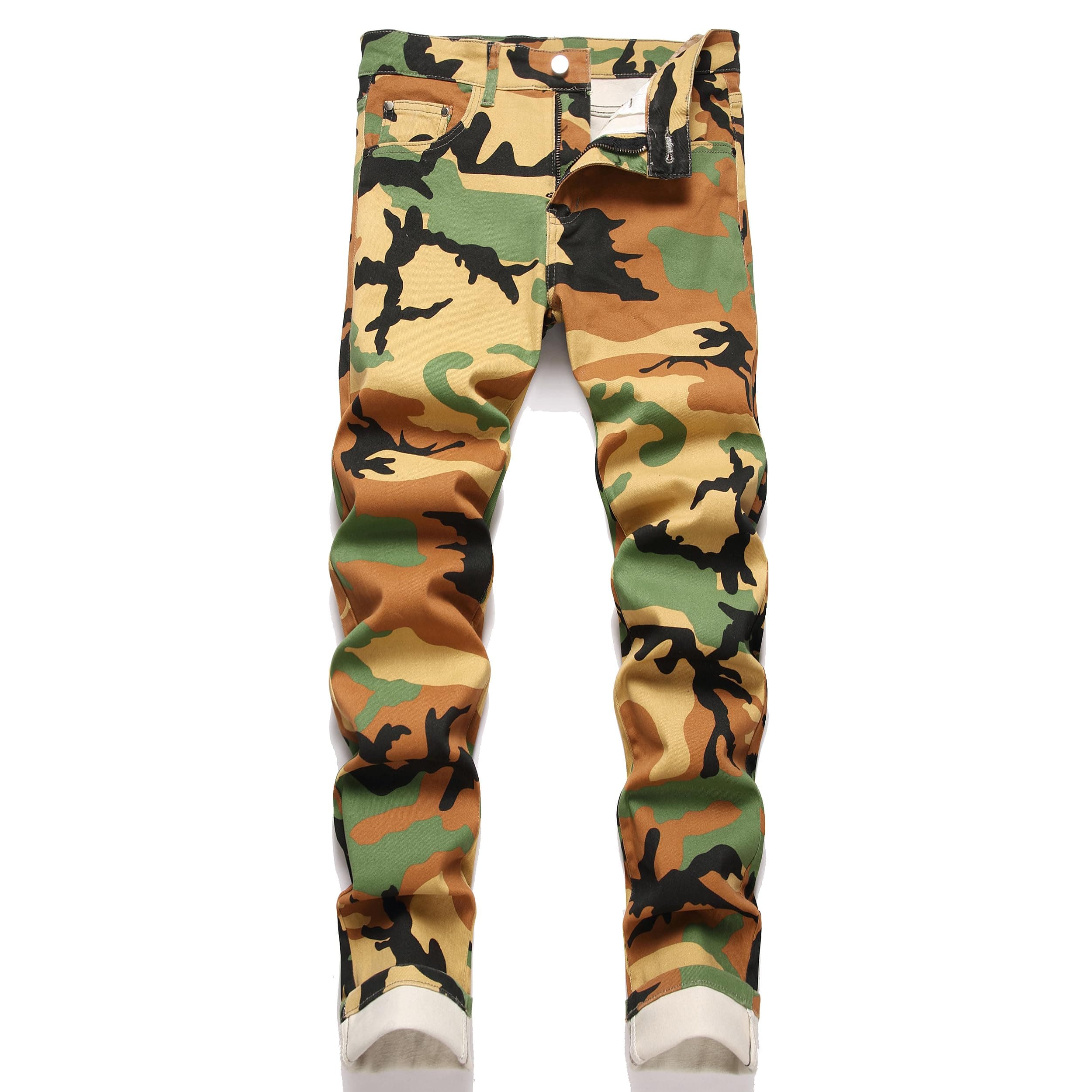 RXXKKKMen's Patchwork Contrast Color Regular Fit Flex Jean