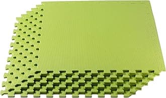 We Sell Mats3/8 Inch Thick Multipurpose Exercise Floor Mat with EVA Foam, Interlocking Tiles, Anti-Fatigue for Home or Gym, 24 in x 24 in
