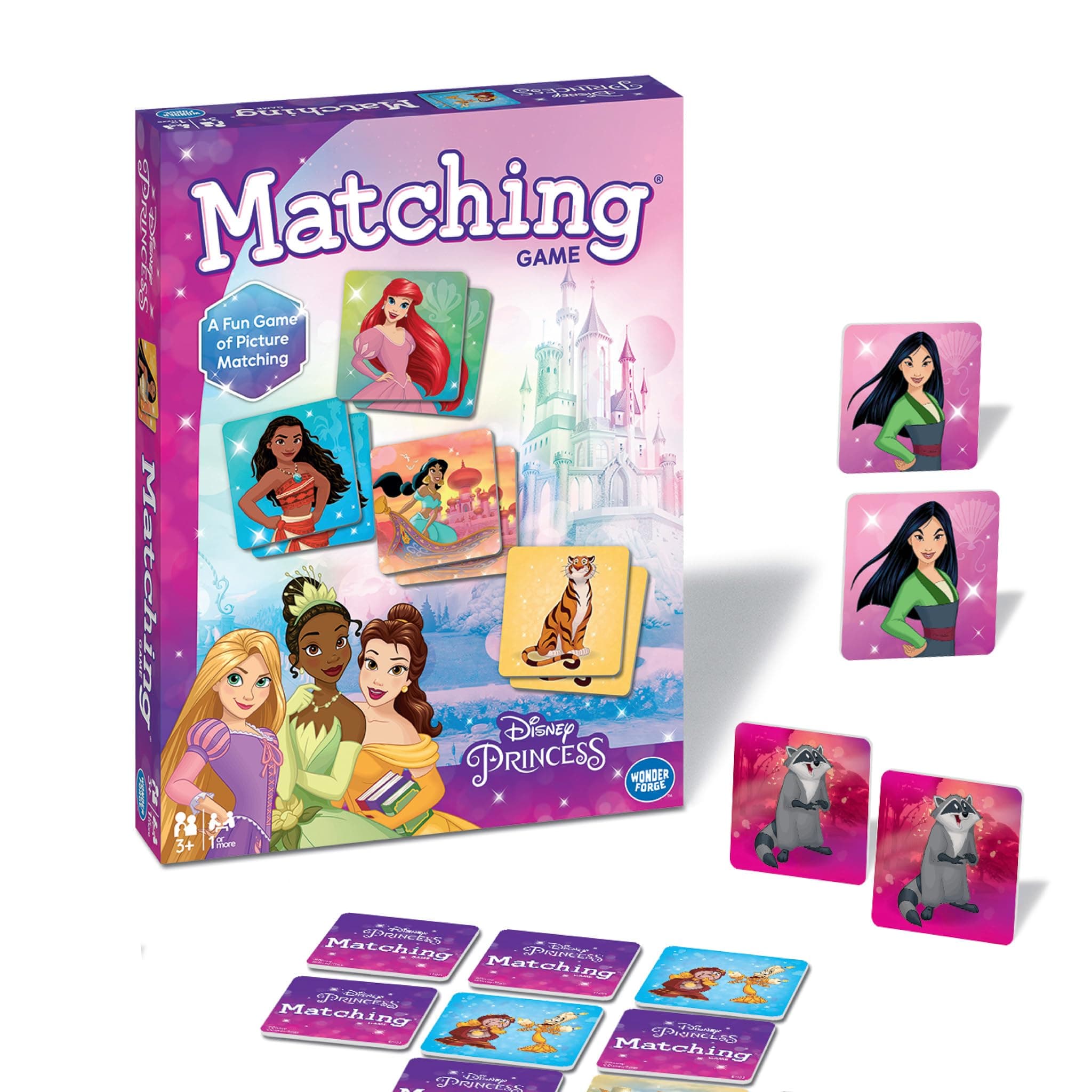 Wonder Forge Disney Princess Matching Game - Fun Memory Game for Kids Ages 3 and Up - Toddler Learning Toy Featuring Belle, Ariel, and Elsa and more Disney Princesses - Packaging May Vary