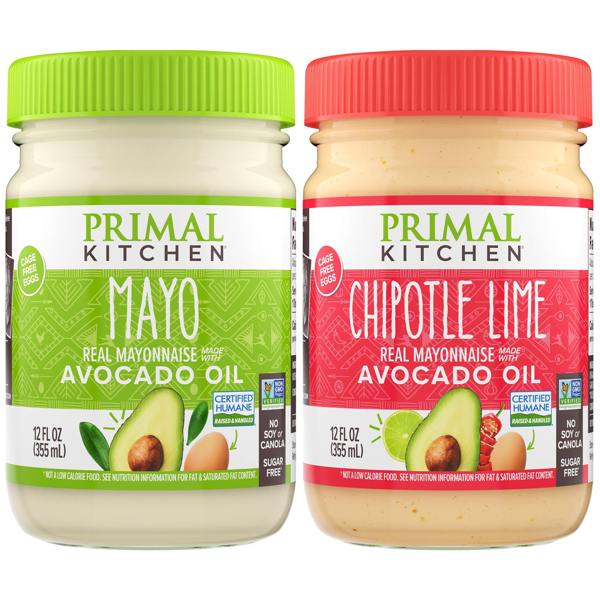 Avocado Oil Mayo Variety Pack- Includes 1 Original and 1 Chipotle Lime, Gluten and Dairy Free, Whole 30 and Paleo Approved (12 oz) - Two Pack