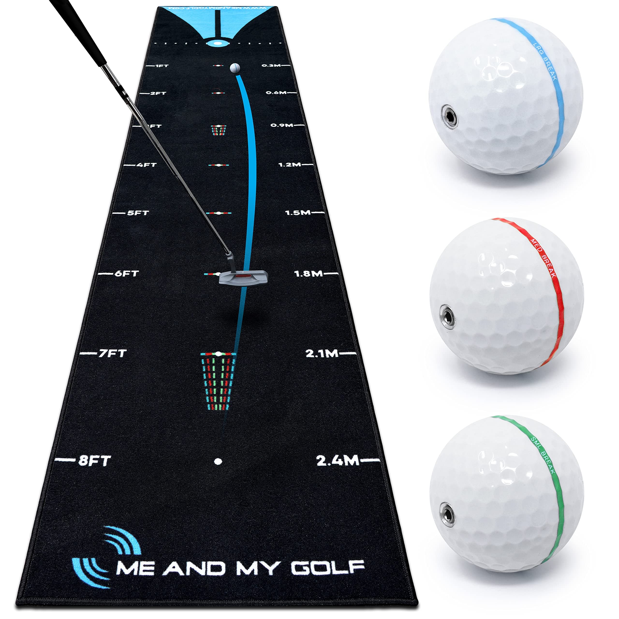 ME AND MY GOLFBreaking Ball Putting Mat - Simulate Breaking Putts At Home