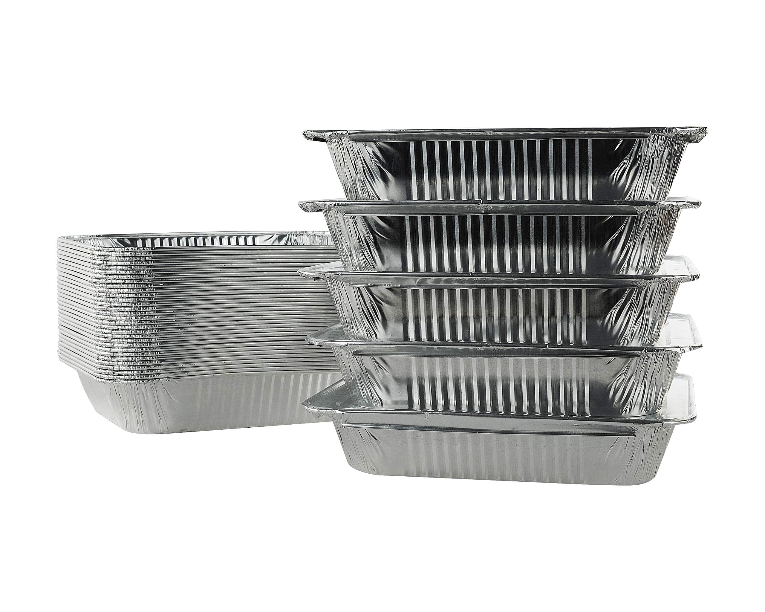 (25 Pack) Disposable Aluminum Foil Half Size Deep 9'' X 13'' (Heavy Duty-38 gauge) Steam Table Pans, With Snap on Foil Lids. For Baking, Storing, Freezing. Home and Restaurant use.