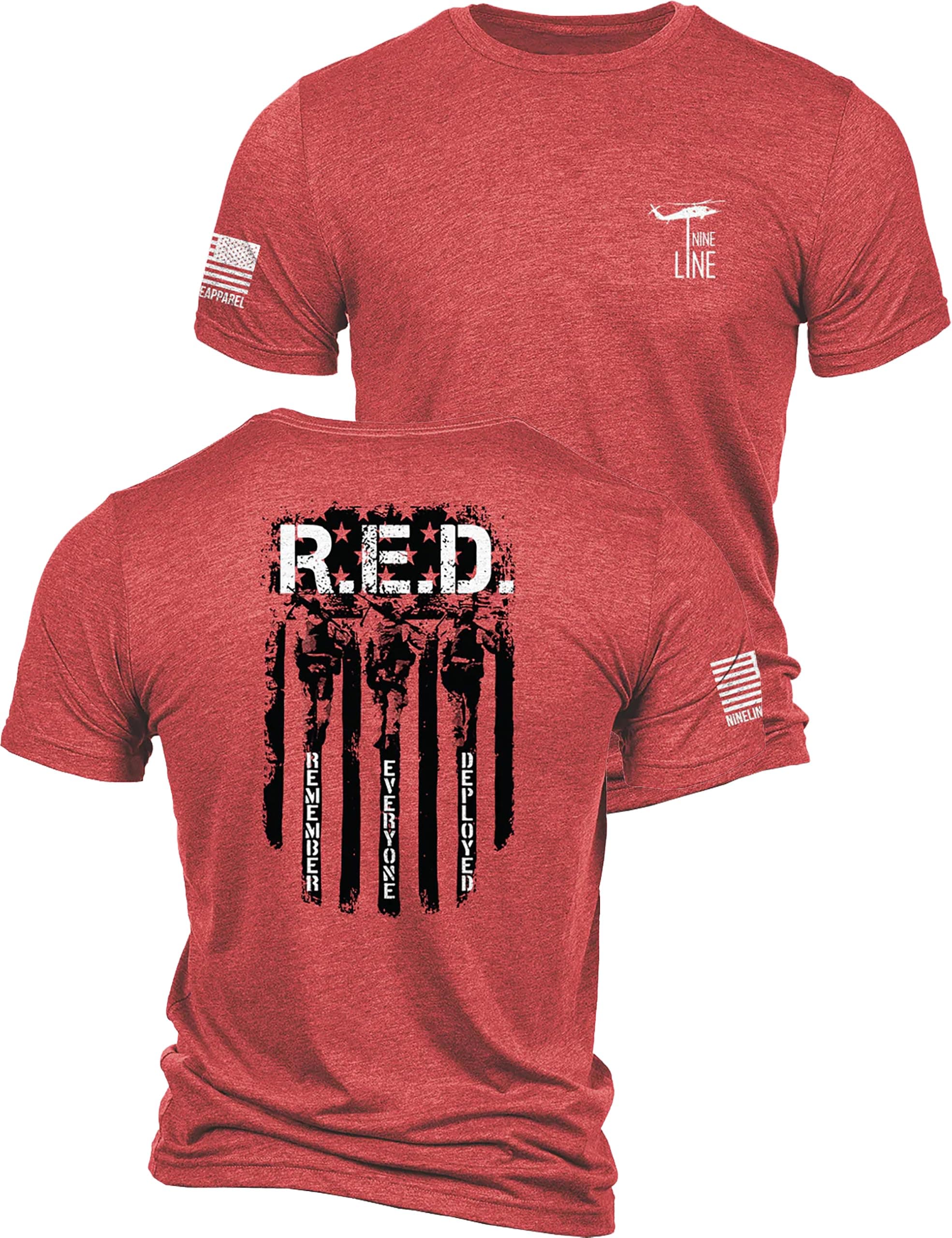 Red Friday T-Shirt for Men, Remember Everyone Deployed Military Veteran Shirt, Patriotic American Flag USA Made