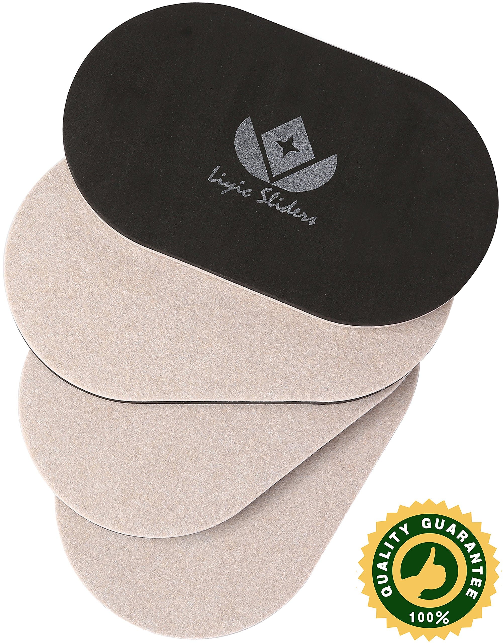 4-PACK 9.5 In. x 5-3/4 In.Premium Oval Heavy Furniture Movers For Wood Floor,Felt Furniture Slider , Heavy Duty Felt Furniture Sliders,Furniture Mover,Reusable Furniture Moving Pads-LINKW