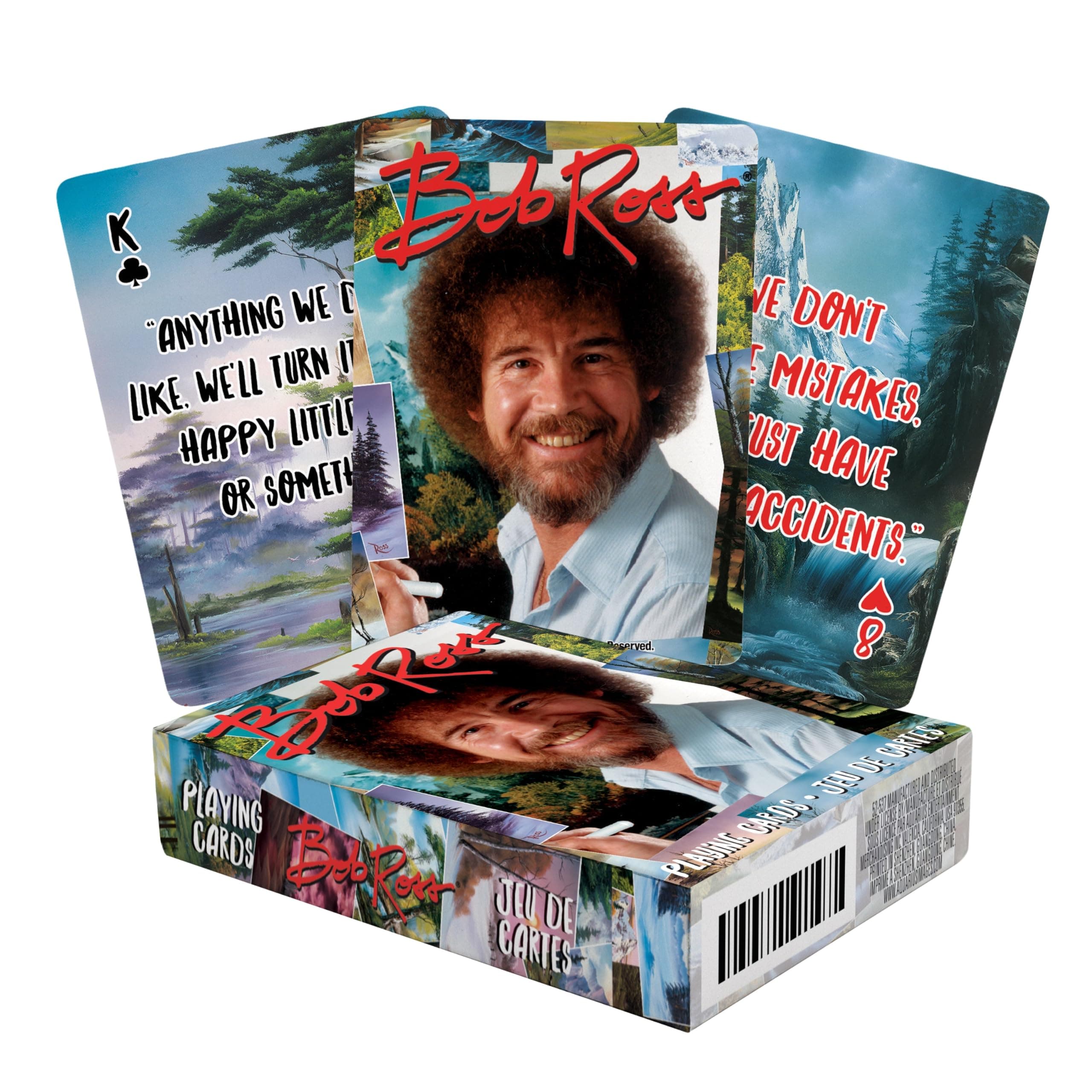 Bob Ross Quotes Multi Image Playing Cards Deck,Multicolor,3"